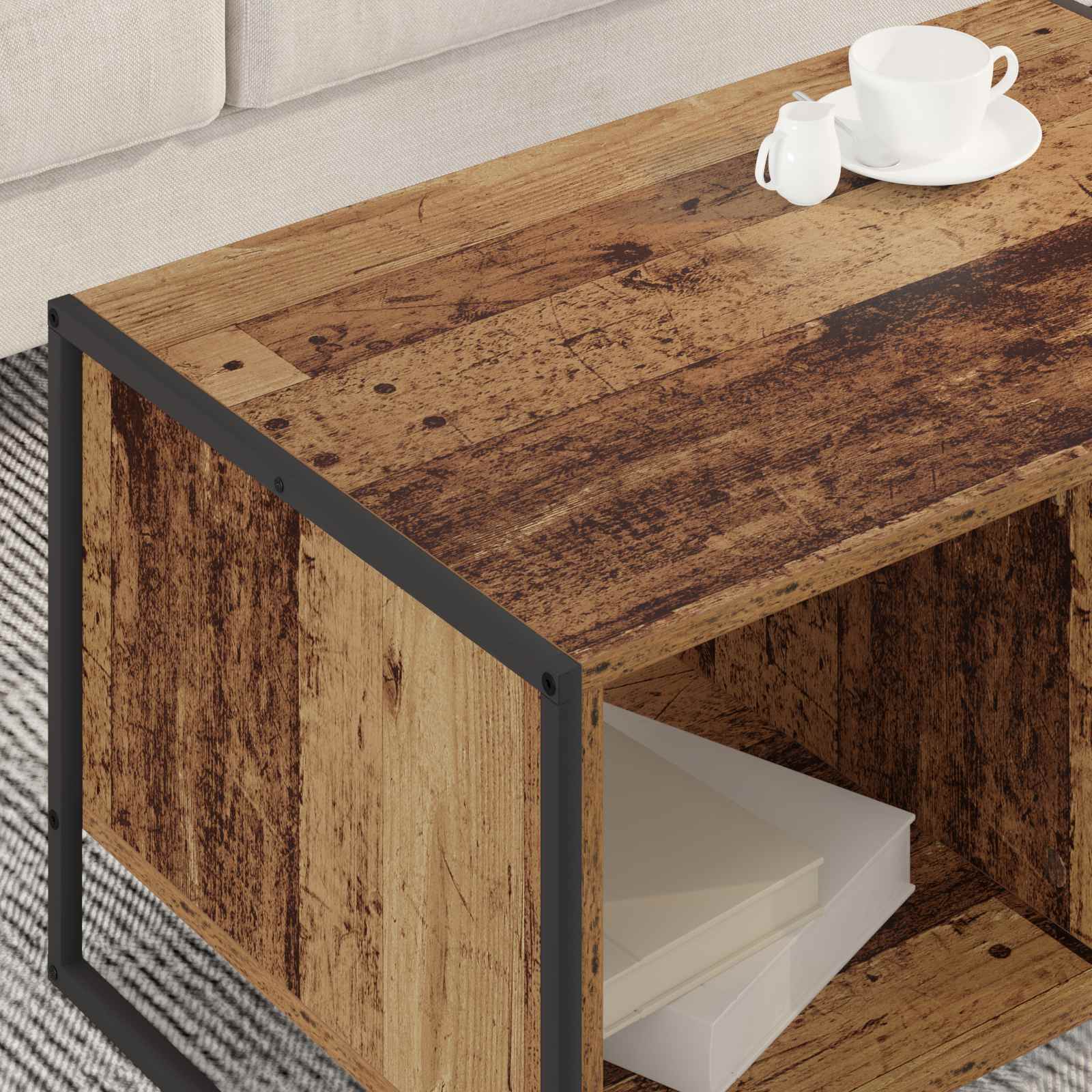 Coffee table Antique wood 80 x 50 x 40 cm