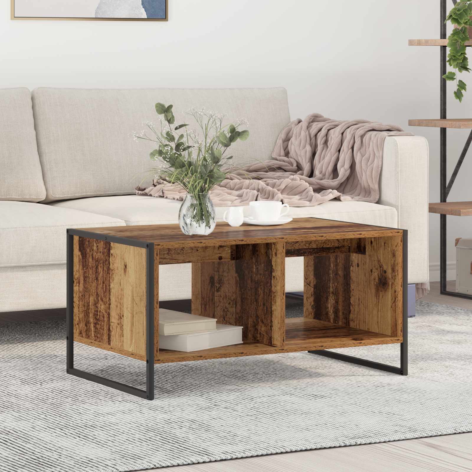 Coffee table Antique wood 80 x 50 x 40 cm