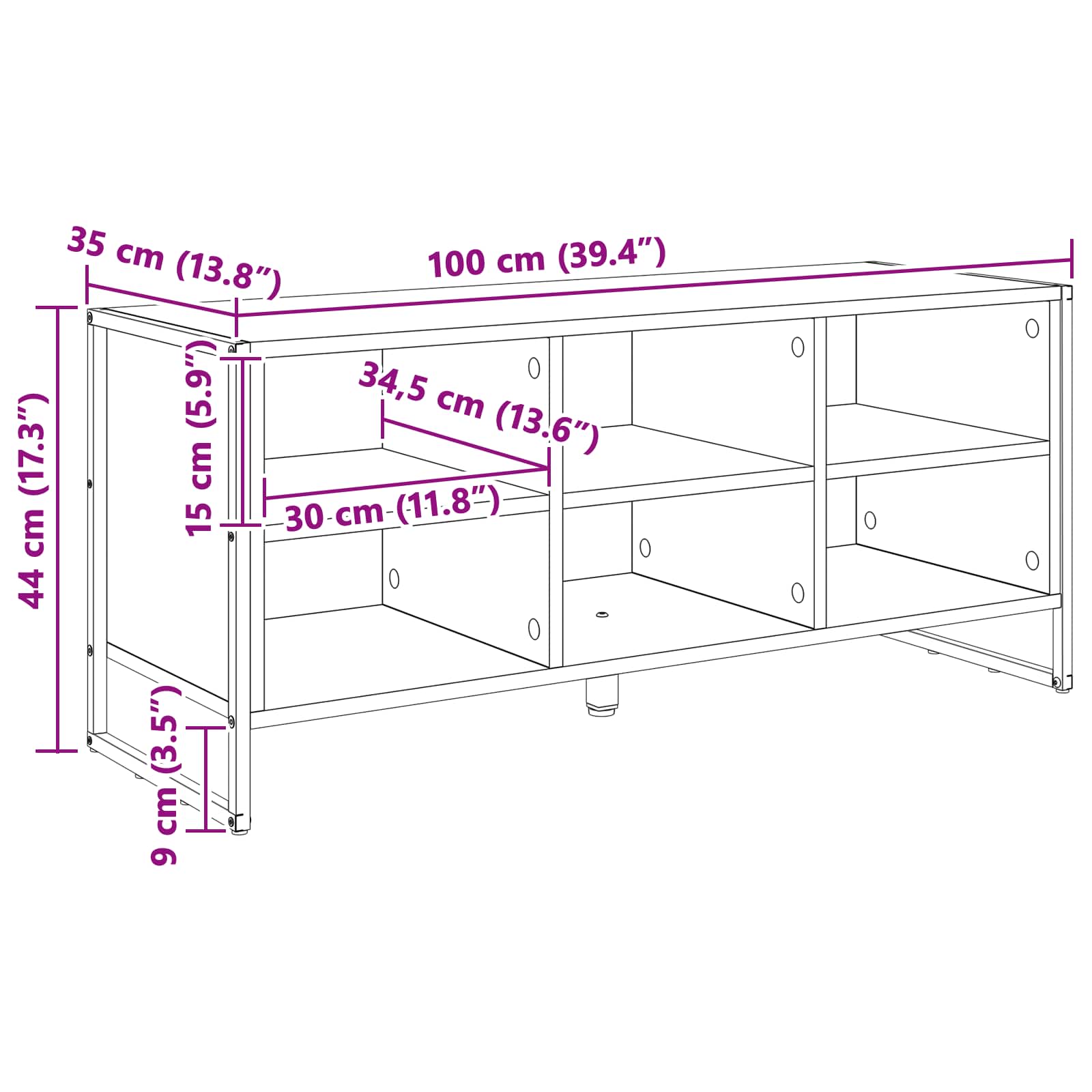 Batu skrynia Pilkas Sonoma 100 x 35 x 44 cm Apdirbta mediena