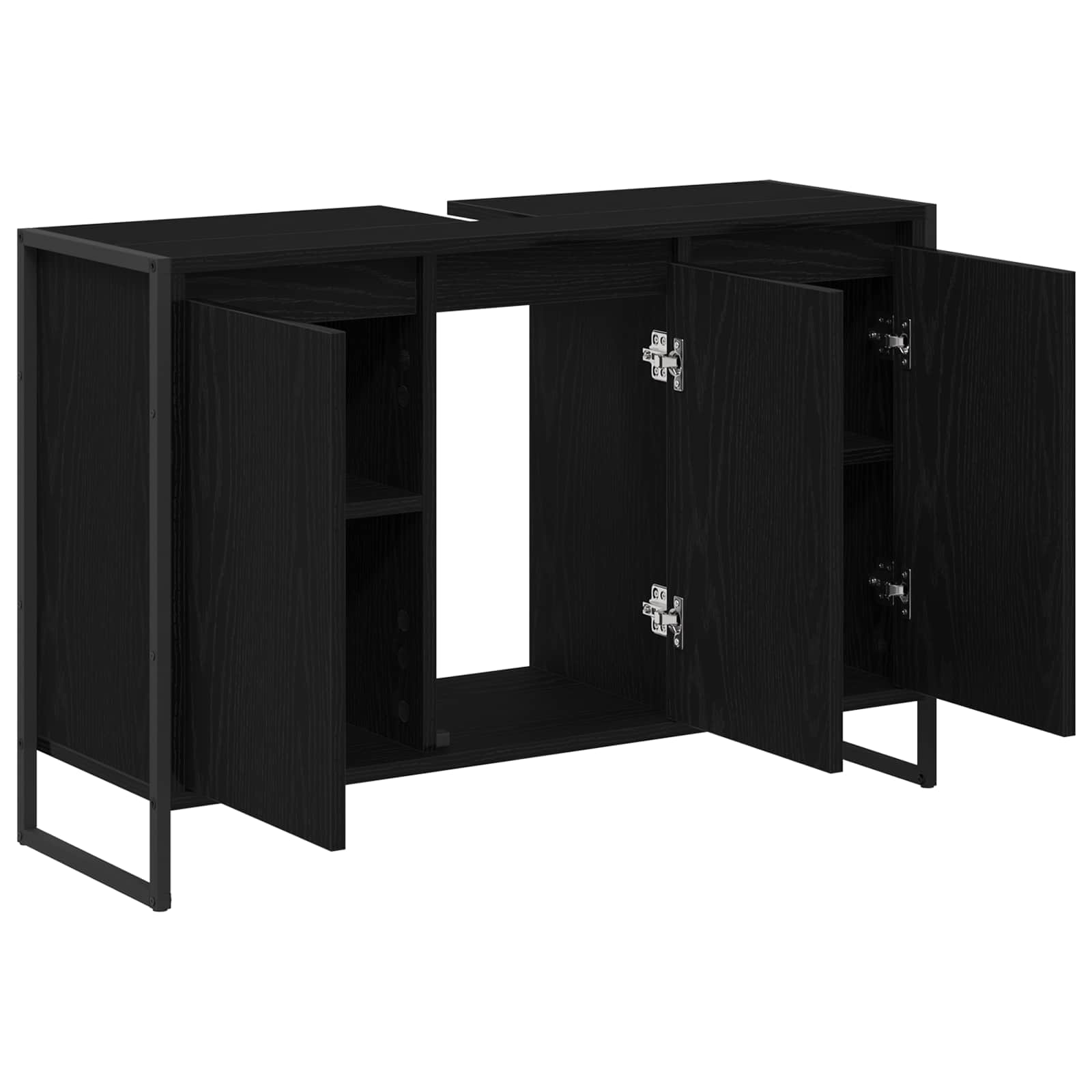 Vannas istabas skapītis Melns ozols 90 x 30 x 60 cm Apstrādāta koksne