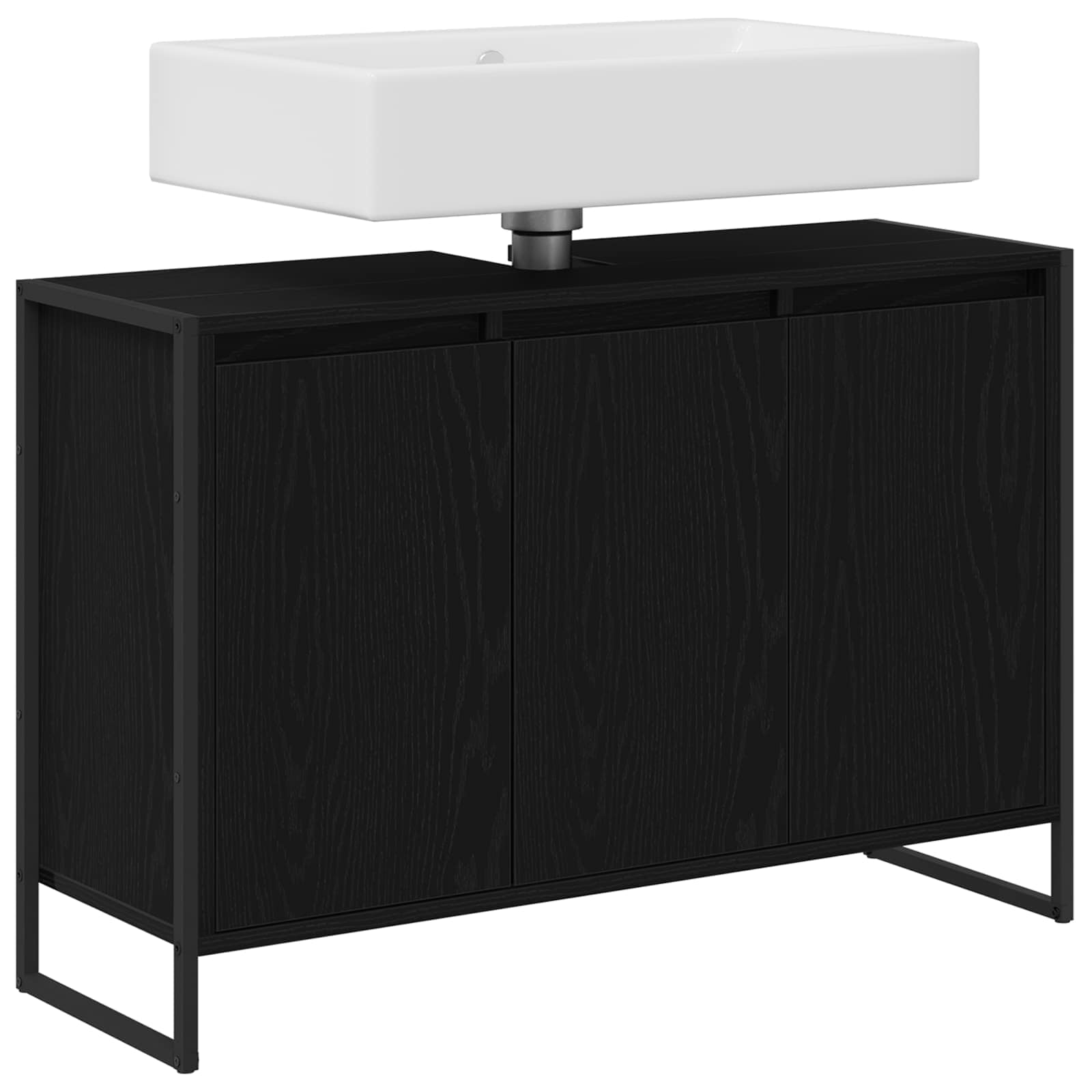 Vannas istabas skapītis Melns ozols 90 x 30 x 60 cm Apstrādāta koksne