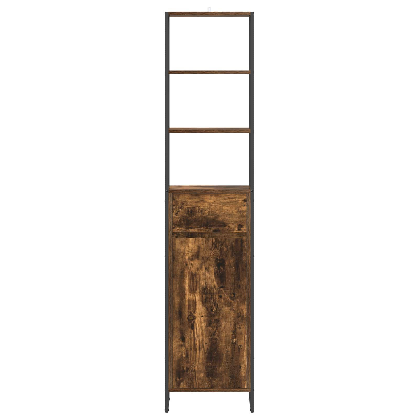 Vannas istabas skapītis ar atvilktnēm Dūmu ozols 40 x 30 x 180 cm