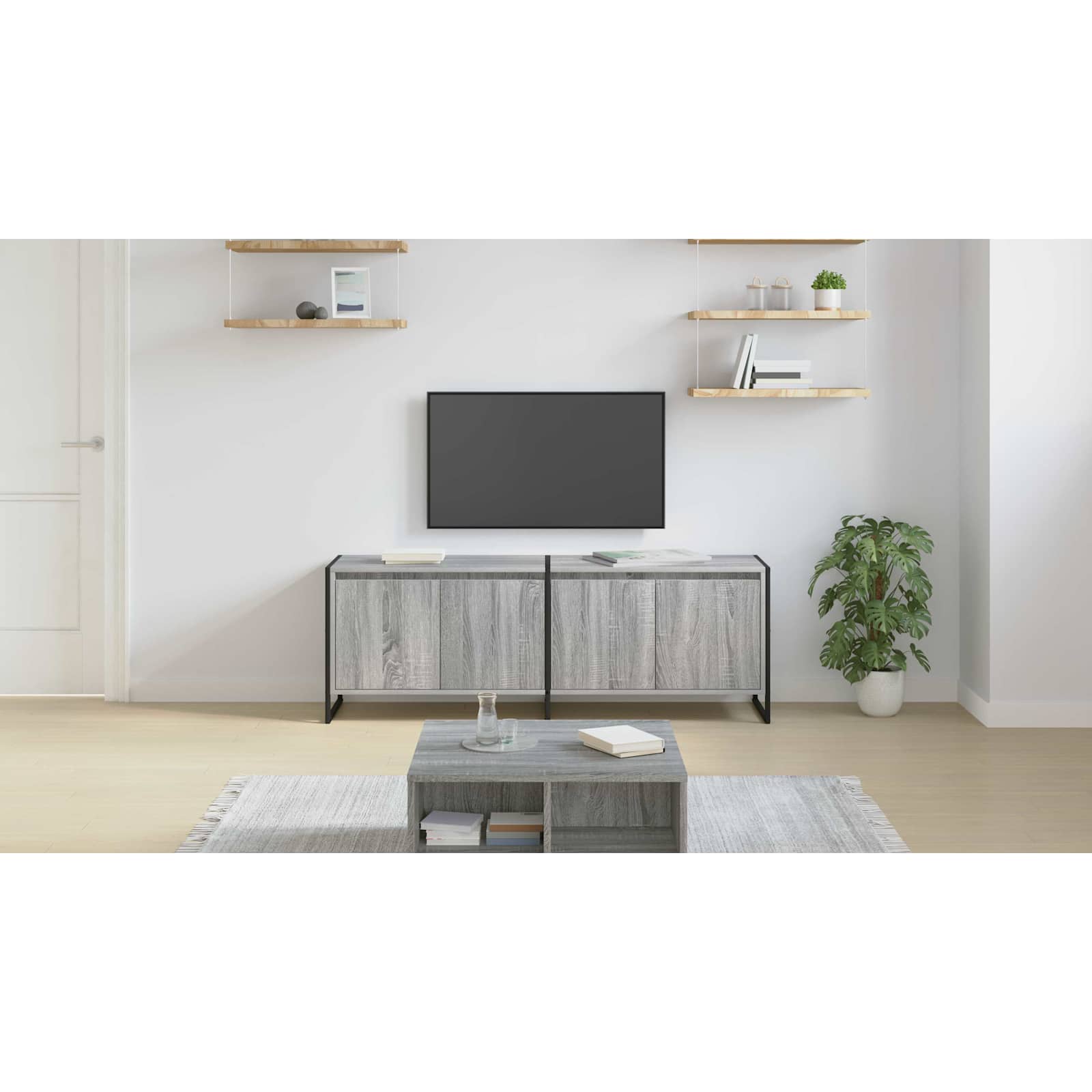 Televizoriaus spintelė Pilkas Sonoma 140 x 36 x 49.5 cm