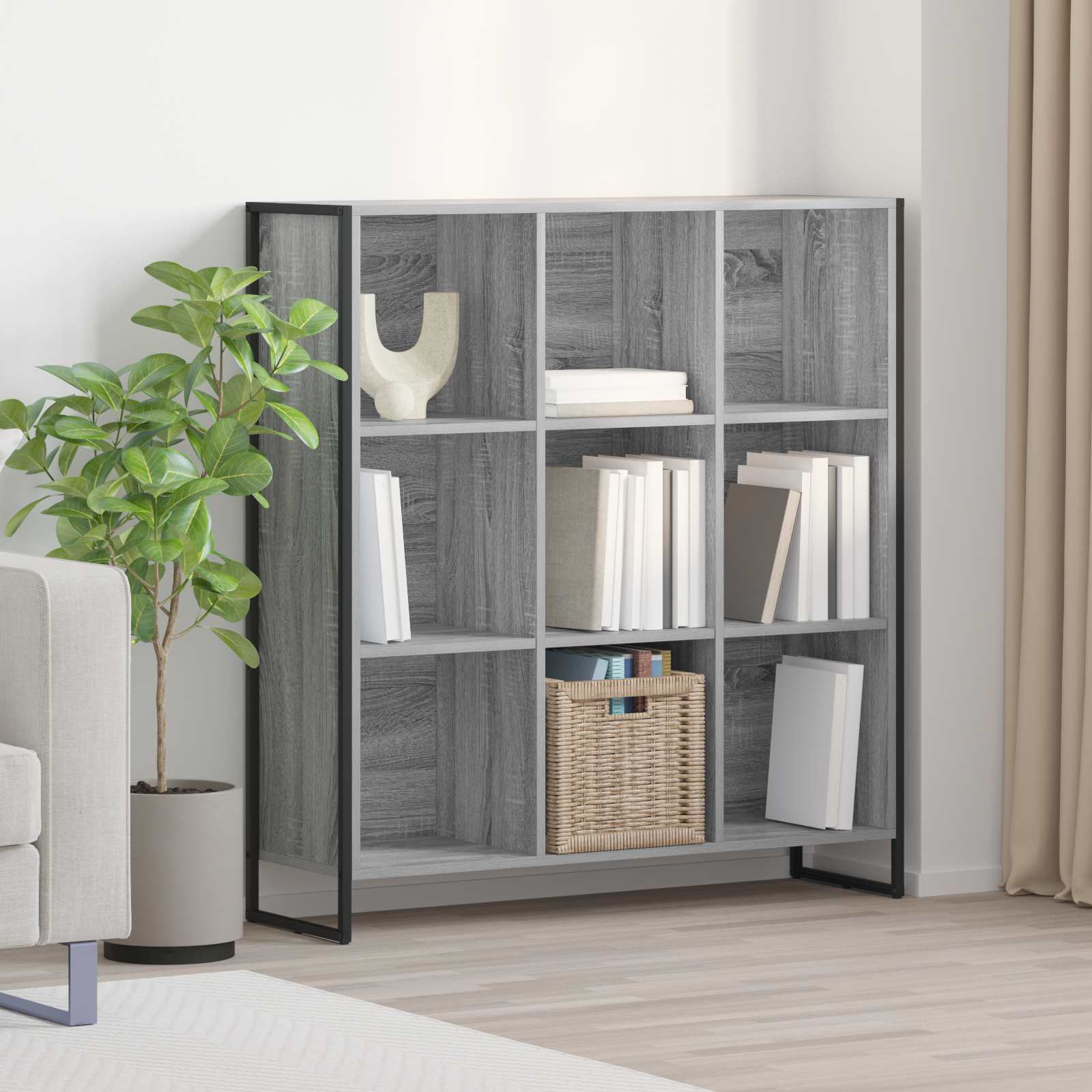 Bookcase Grey Sonoma 99.5 x 30 x 108.5 cm