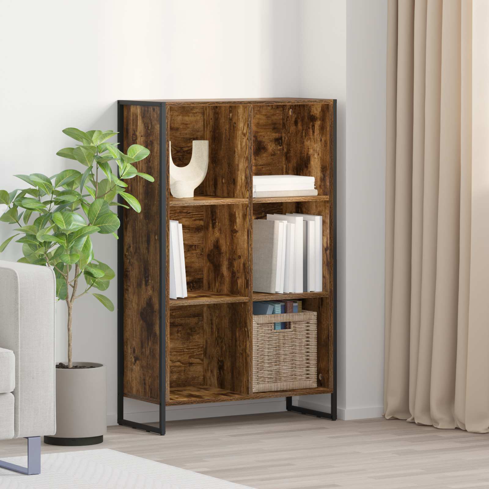 Bookcase Smoked Oak 99.5 x 30 x 108.5 cm