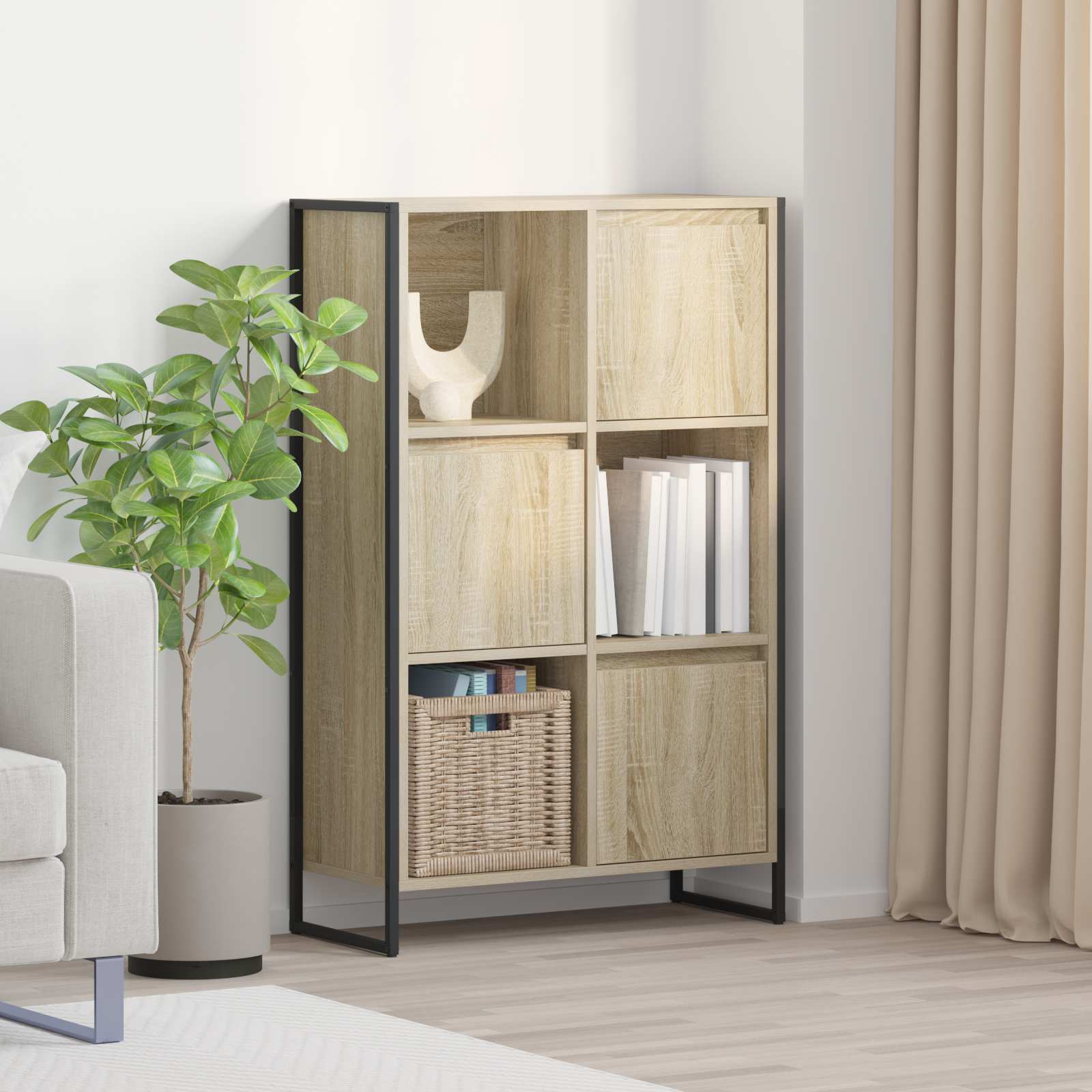 Grāmatu skapis Sonoma 68 x 30 x 108.5 cm Inženierijas koksne
