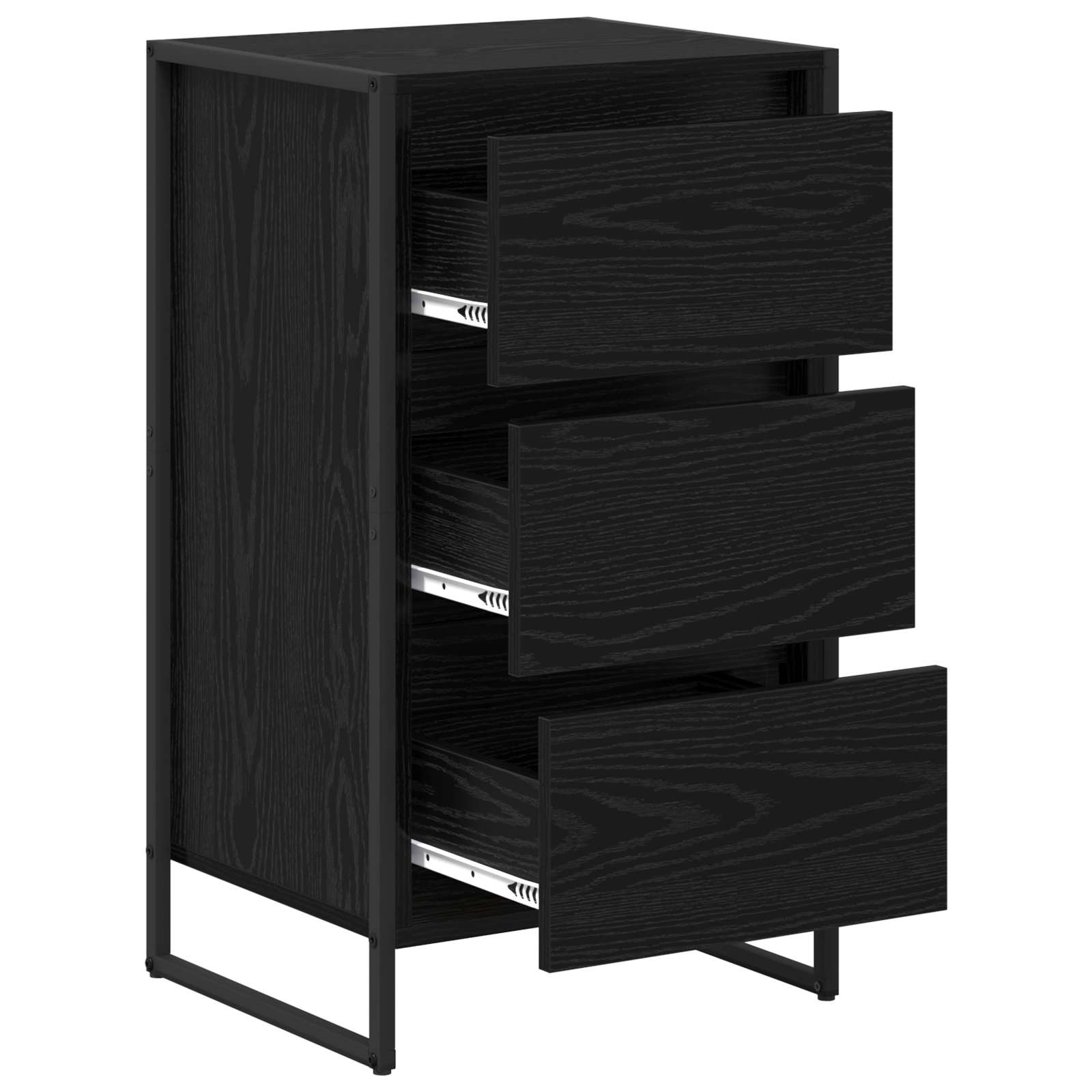 Kumode Melns ozols 42 x 36 x 75.5 cm Inženierijas koks