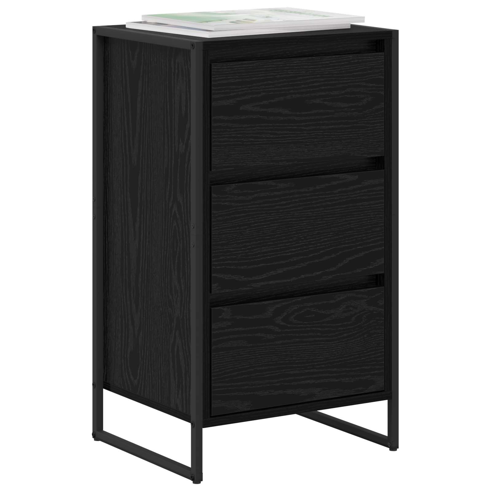 Kumode Melns ozols 42 x 36 x 75.5 cm Inženierijas koks