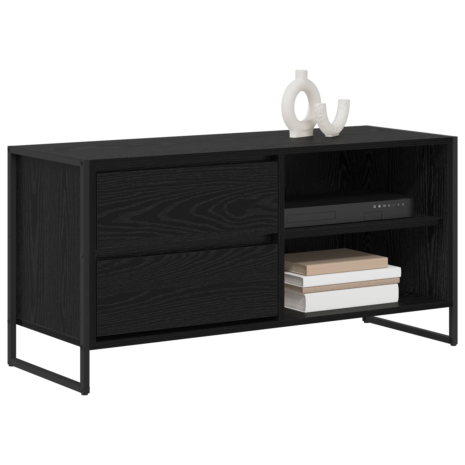 TV Cabinet Black Oak 100 x 36 x 49.5 cm