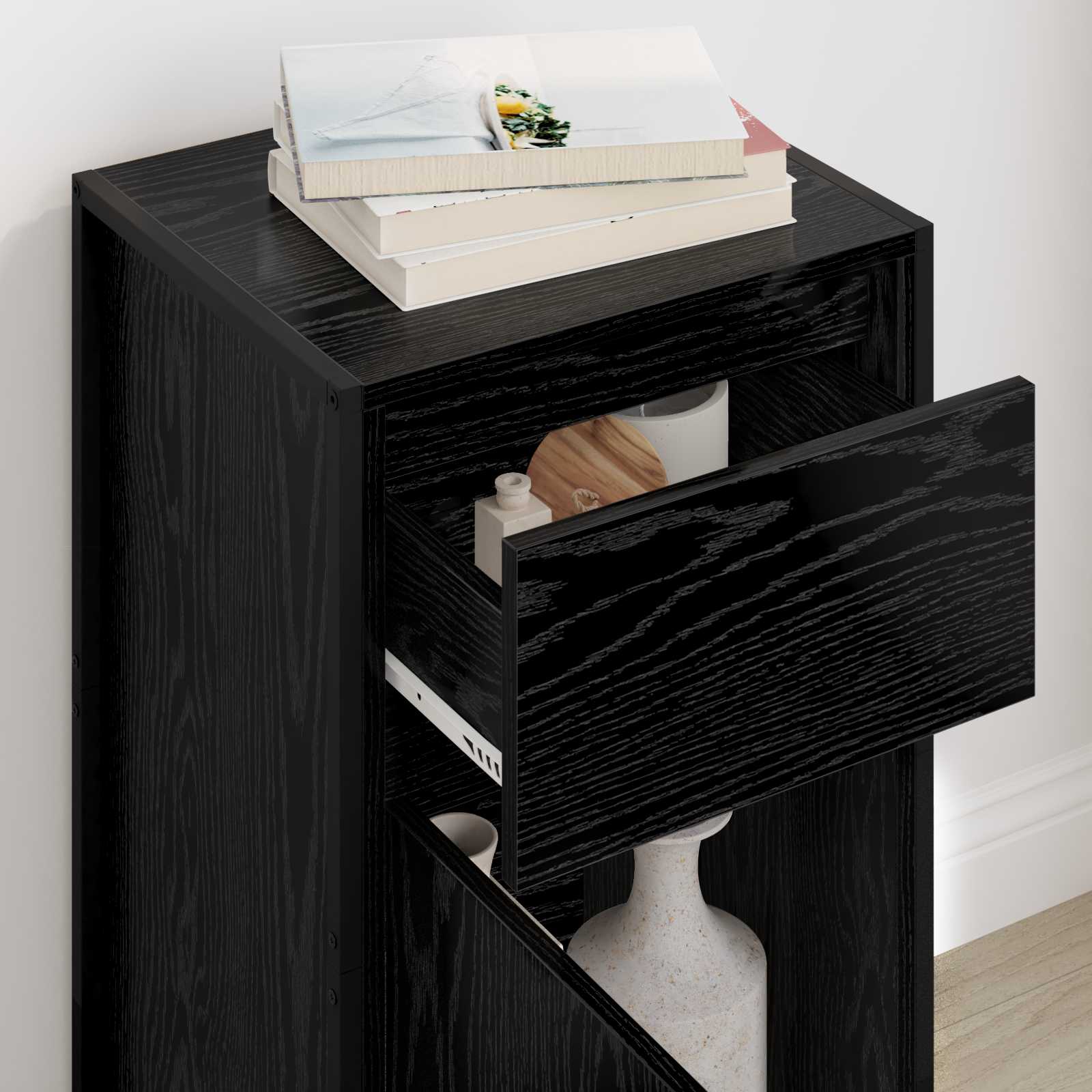 Cabinet Black oak 81 x 36 x 150.5 cm Engineered wood