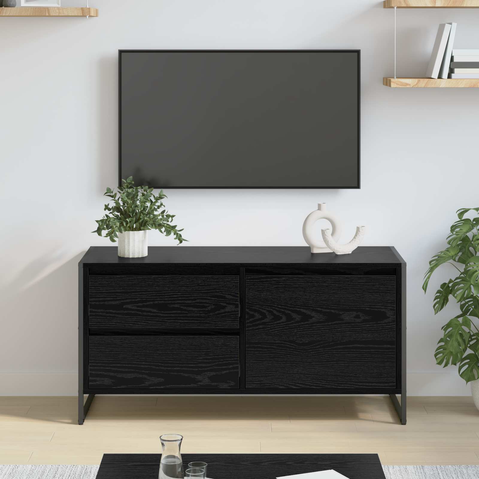 Televizoriaus spintelė Juodas ąžuolas 100 x 36 x 49.5 cm