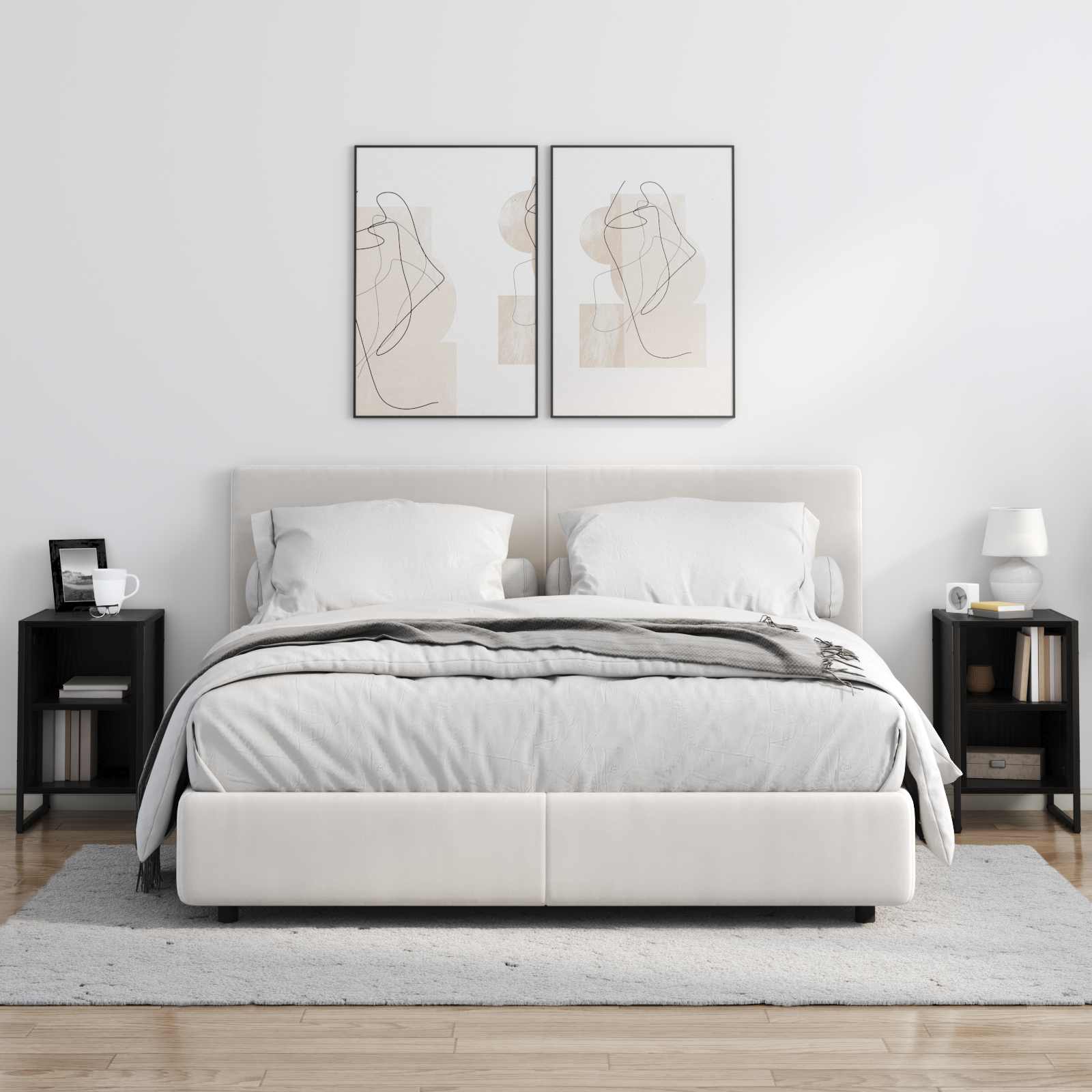 Naktinis staliukas 2 pcs Juodas ąžuolas 39.5 x 30 x 50 cm