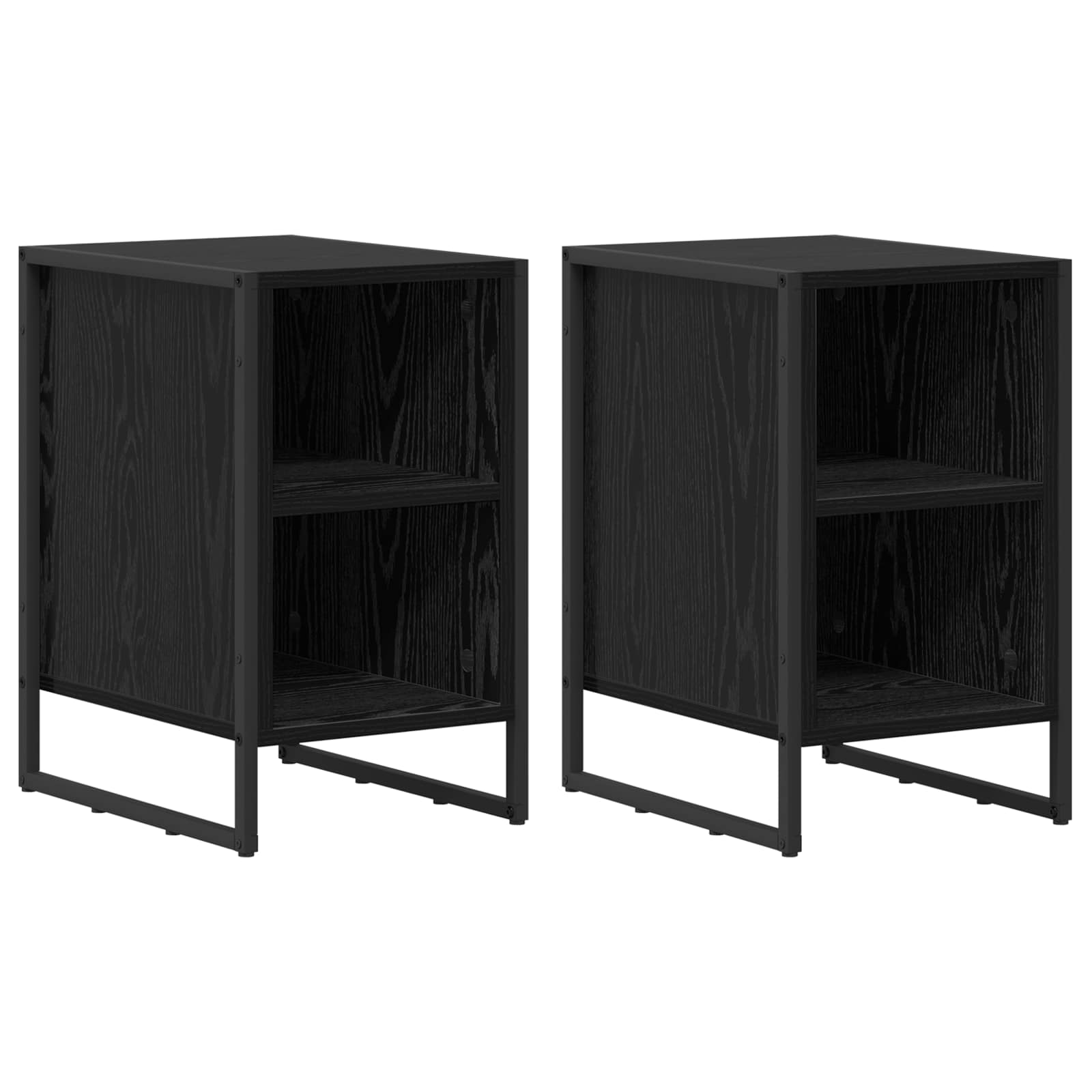 Naktinis staliukas 2 pcs Juodas ąžuolas 39.5 x 30 x 50 cm