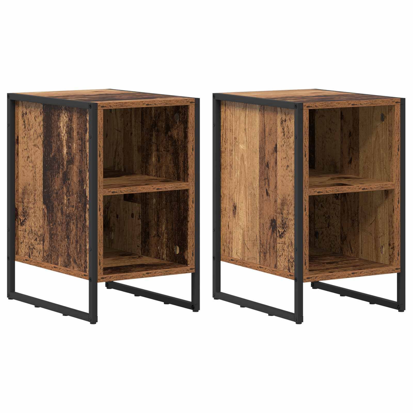 Naktinis staliukas 2 pcs Senovinis medis 39.5 x 30 x 50 cm