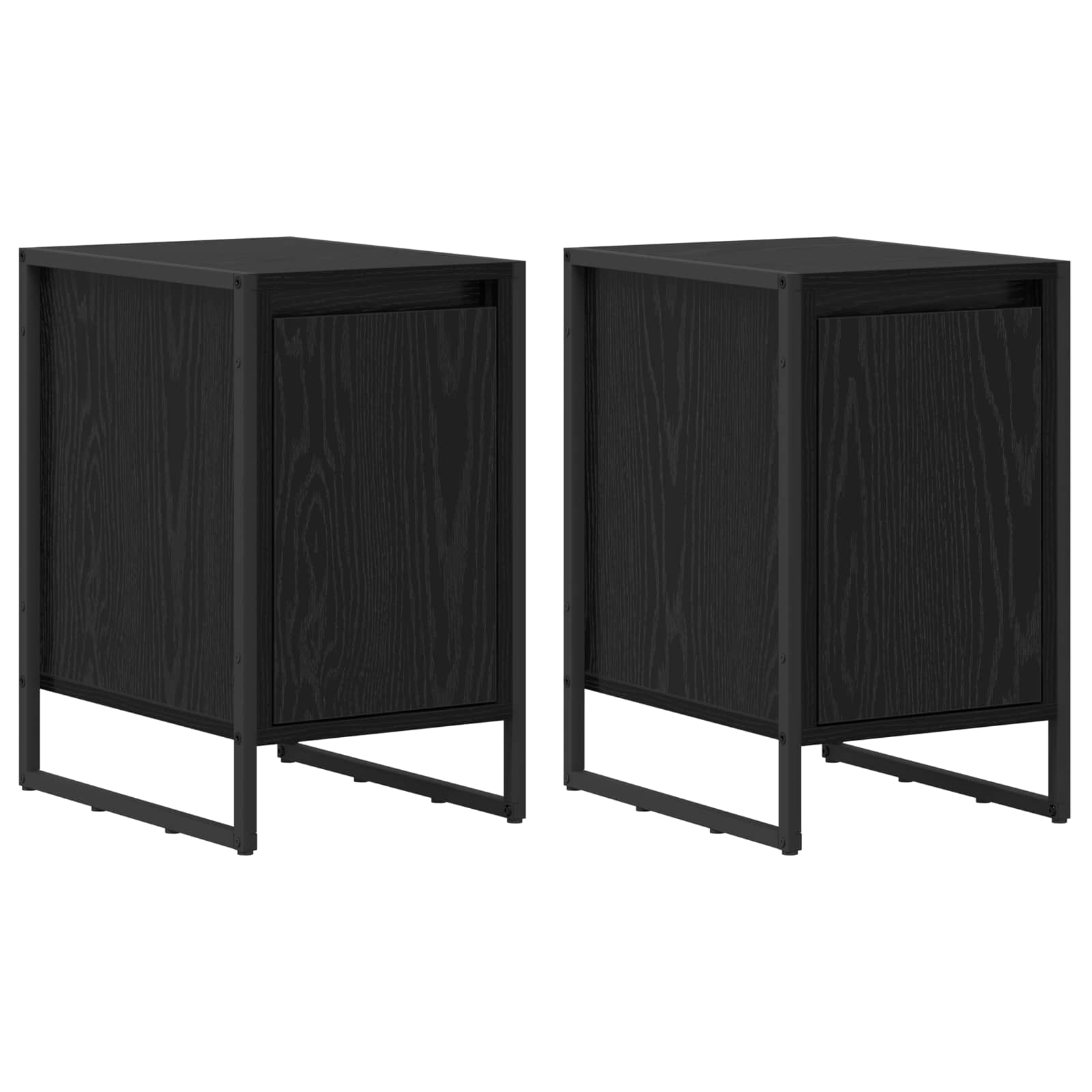 Naktinis staliukas 2 pcs Juodas ąžuolas 39,5 x 30 x 50 cm