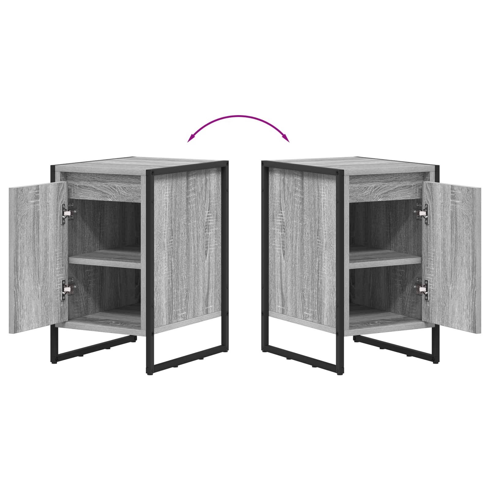 Nightstand Grey Sonoma 39.5 x 30 x 50 cm
