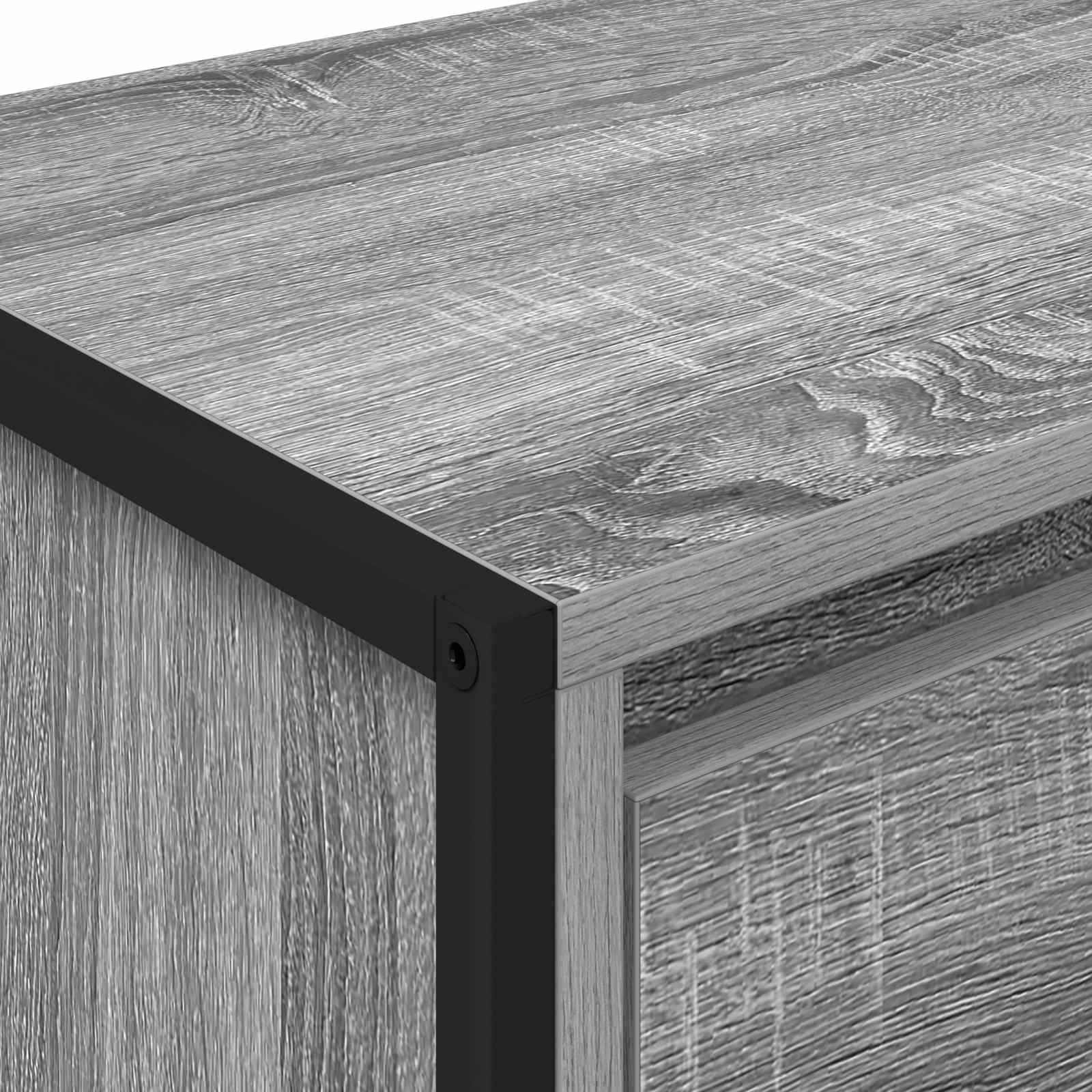 Naktinis staliukas 2 pcs Pilkas Sonoma 39,5 x 30 x 50 cm