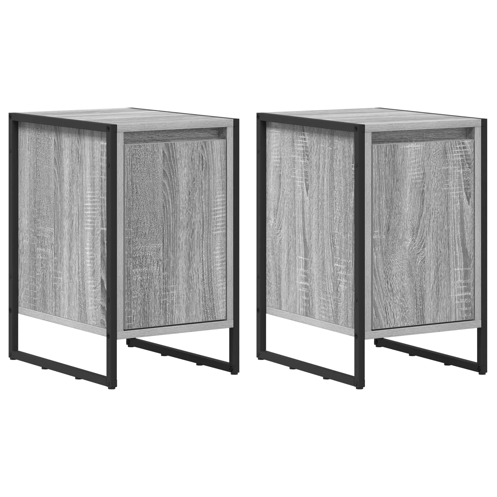 Naktinis staliukas 2 pcs Pilkas Sonoma 39,5 x 30 x 50 cm