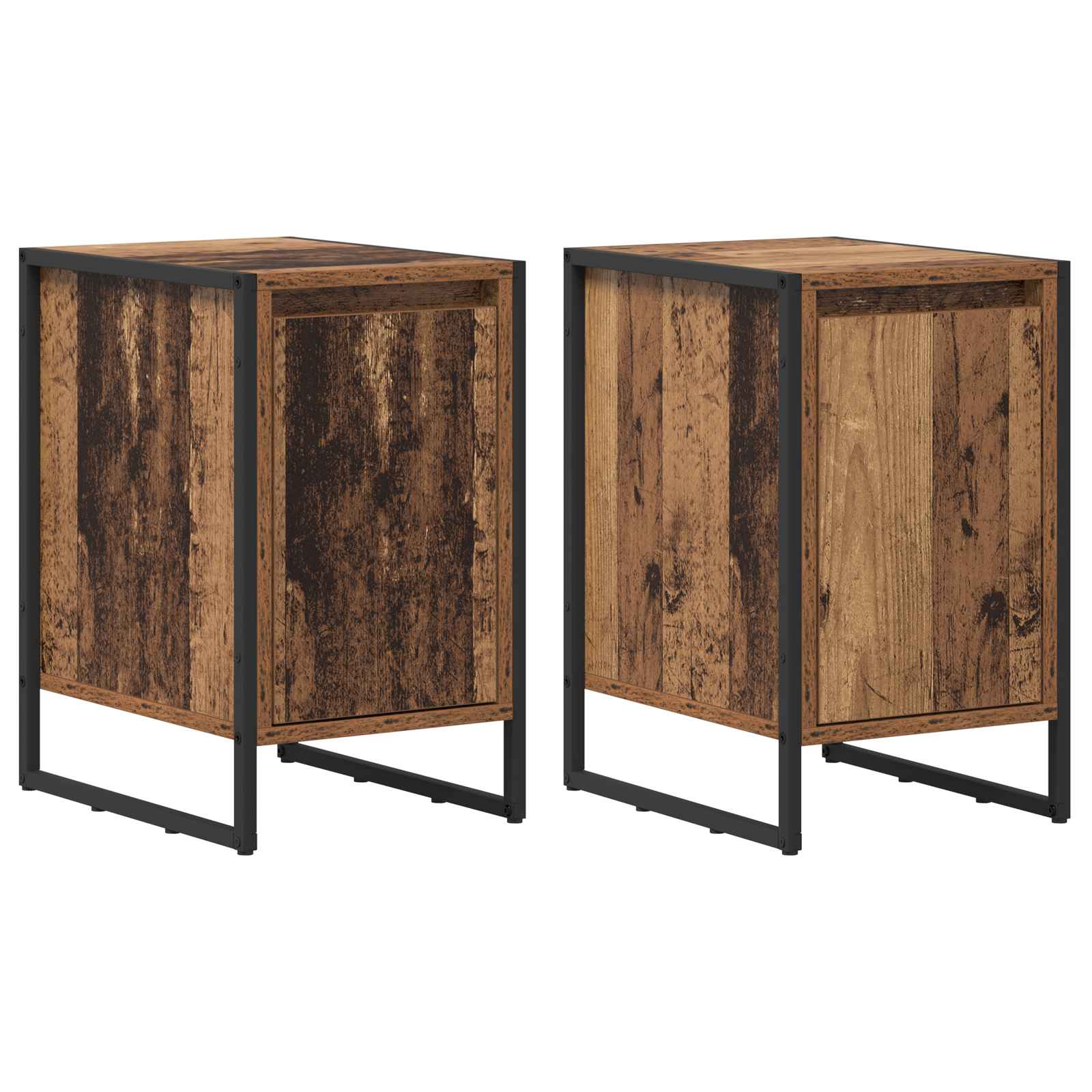 Naktinis staliukas 2 pcs Senovinis medis 39,5 x 30 x 50 cm