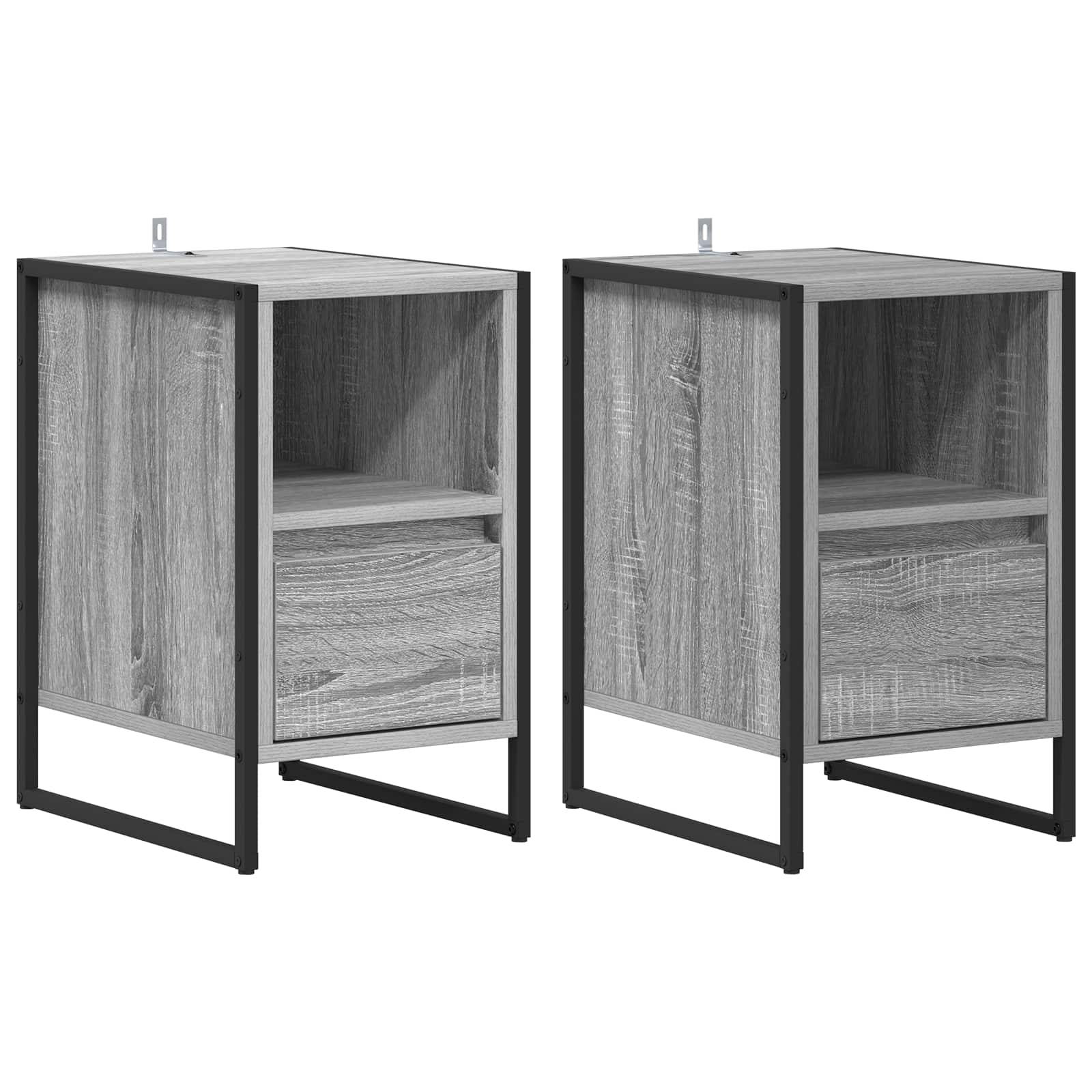 Naktinis staliukas 2 pcs Pilkas Sonoma 39,5 x 30 x 50 cm