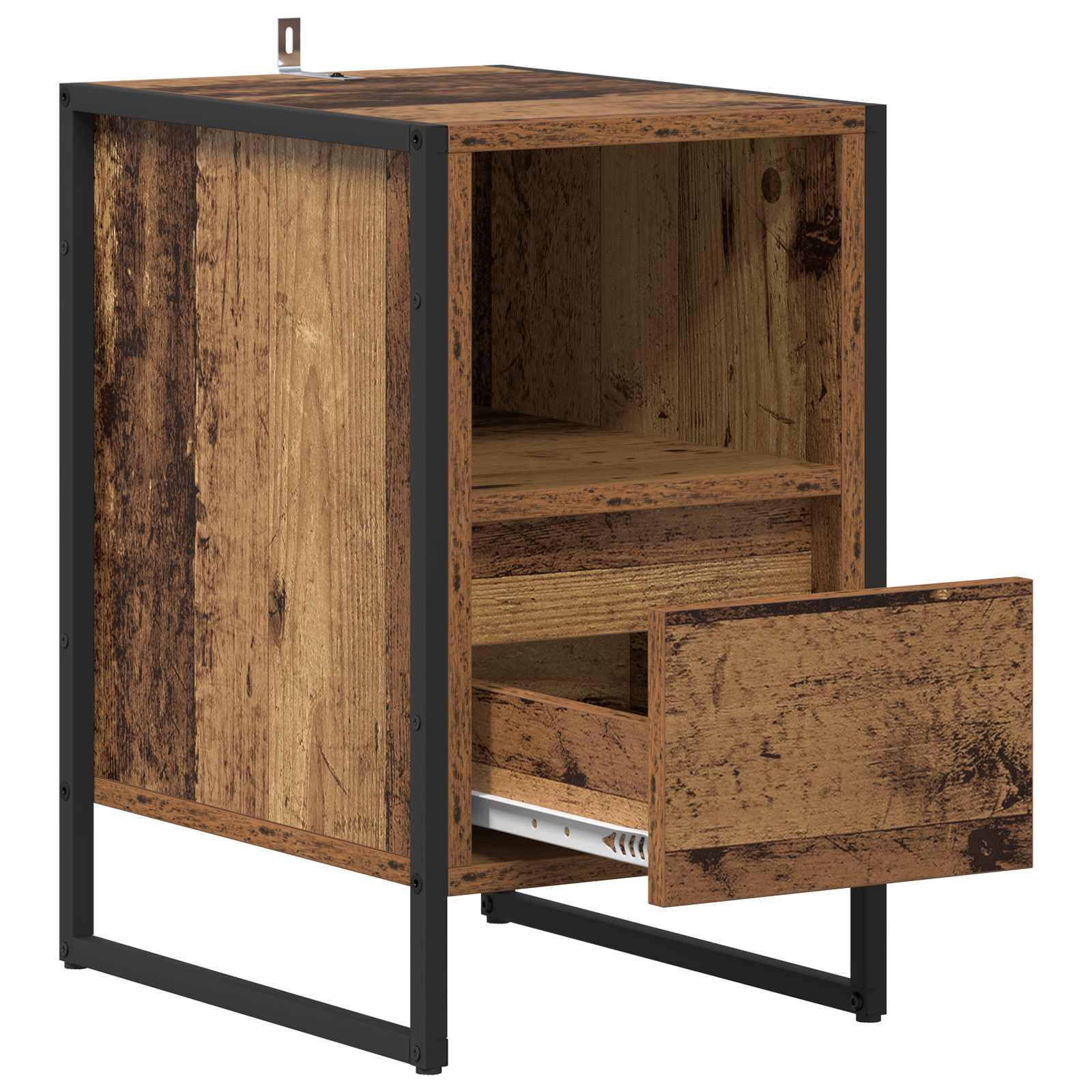 Nightstand with drawer Vintage wood 39.5 x 30 x 50 cm