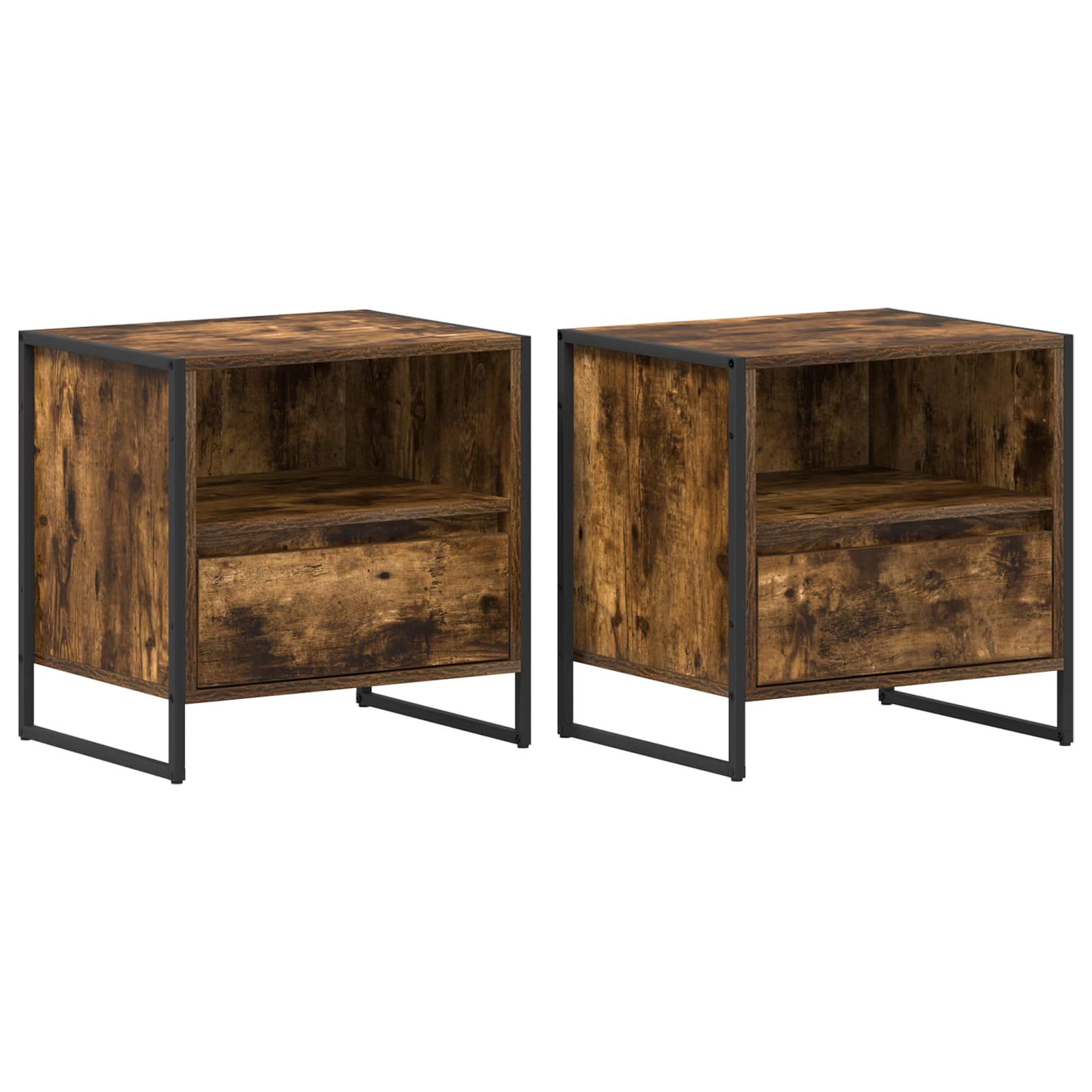 Naktinis staliukas 2 pcs Dūminis ąžuolas 50 x 39,5 x 50 cm
