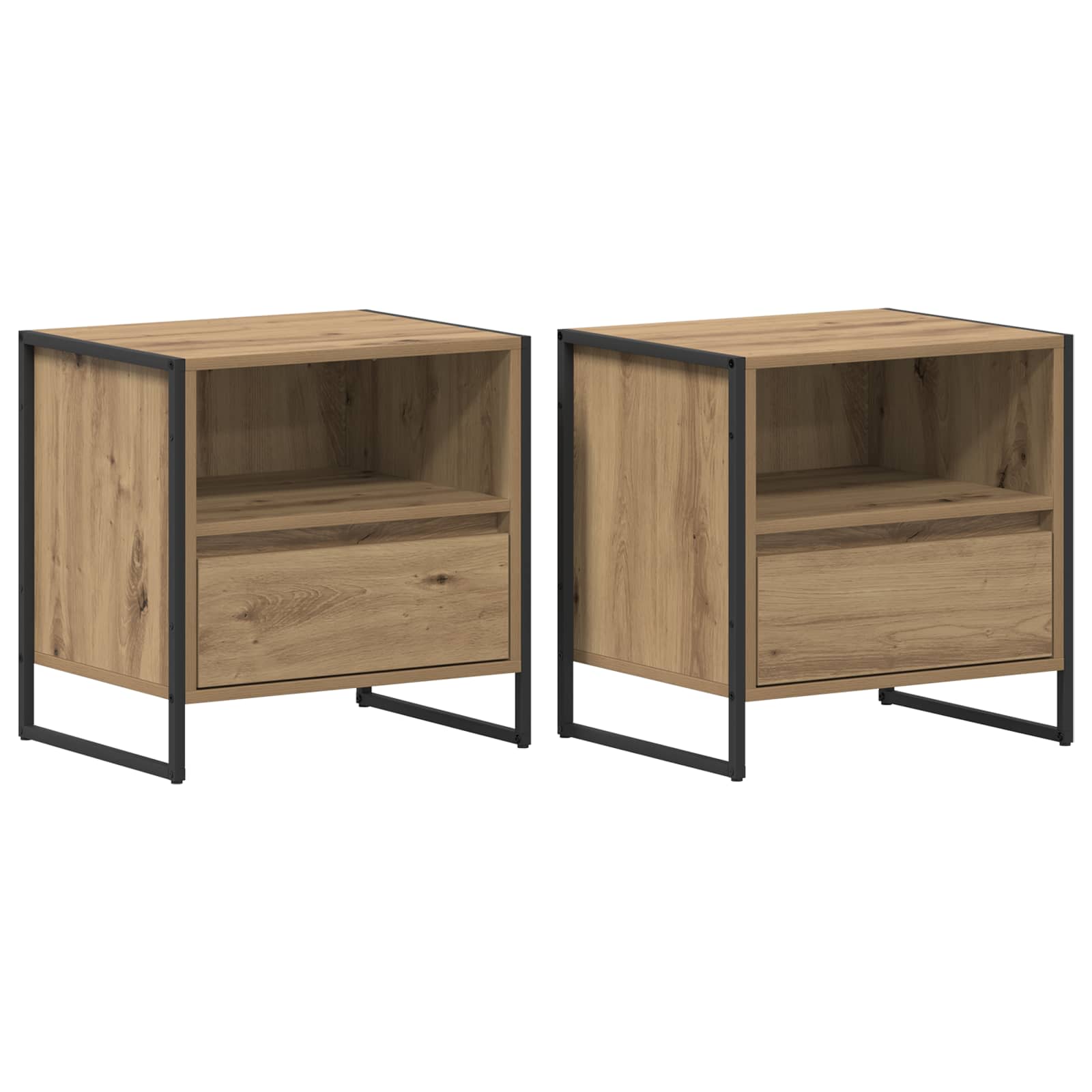 Naktinis staliukas 2 pcs Meistrų ąžuolas 50 x 39,5 x 50 cm