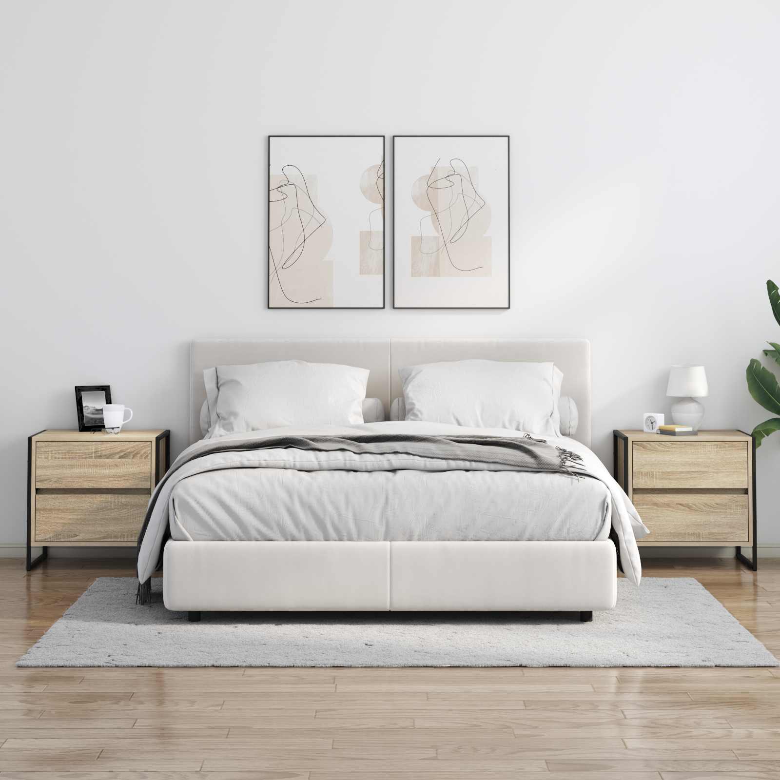 Naktinis staliukas su stalčių 2 pcs Sonoma 50 x 39.5 x 50 cm