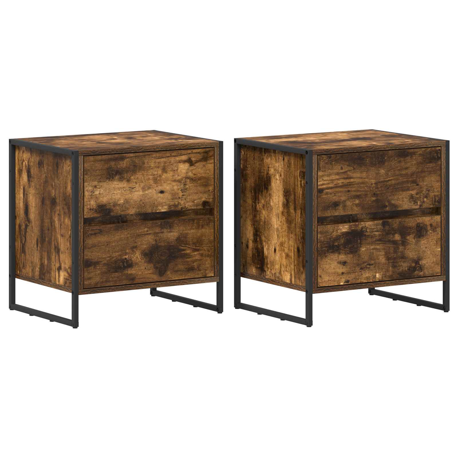 Naktinis staliukas 2 pcs Dūminis ąžuolas 50 x 39.5 x 50 cm