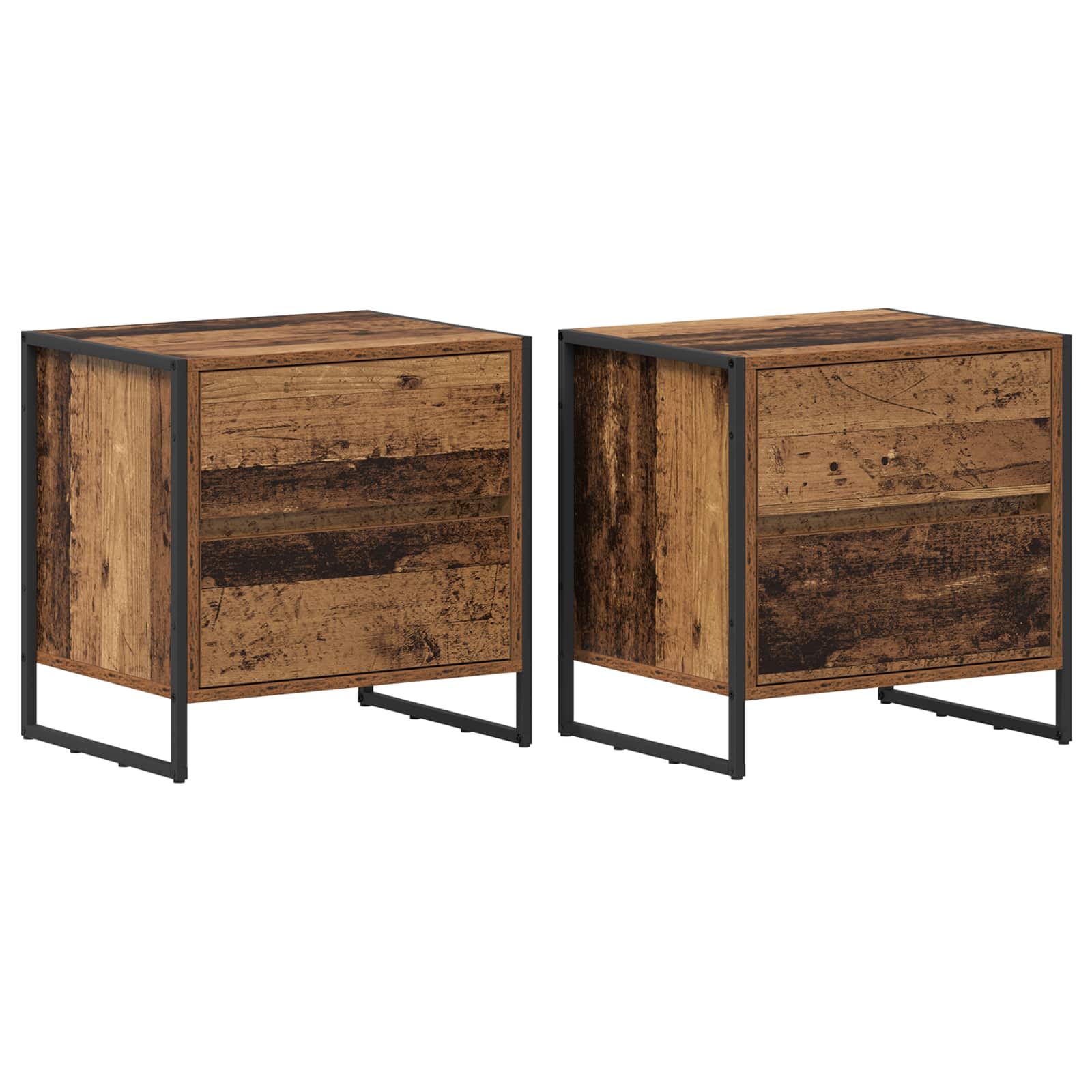 Naktinis staliukas 2 pcs Senovinis medis 50 x 39.5 x 50 cm