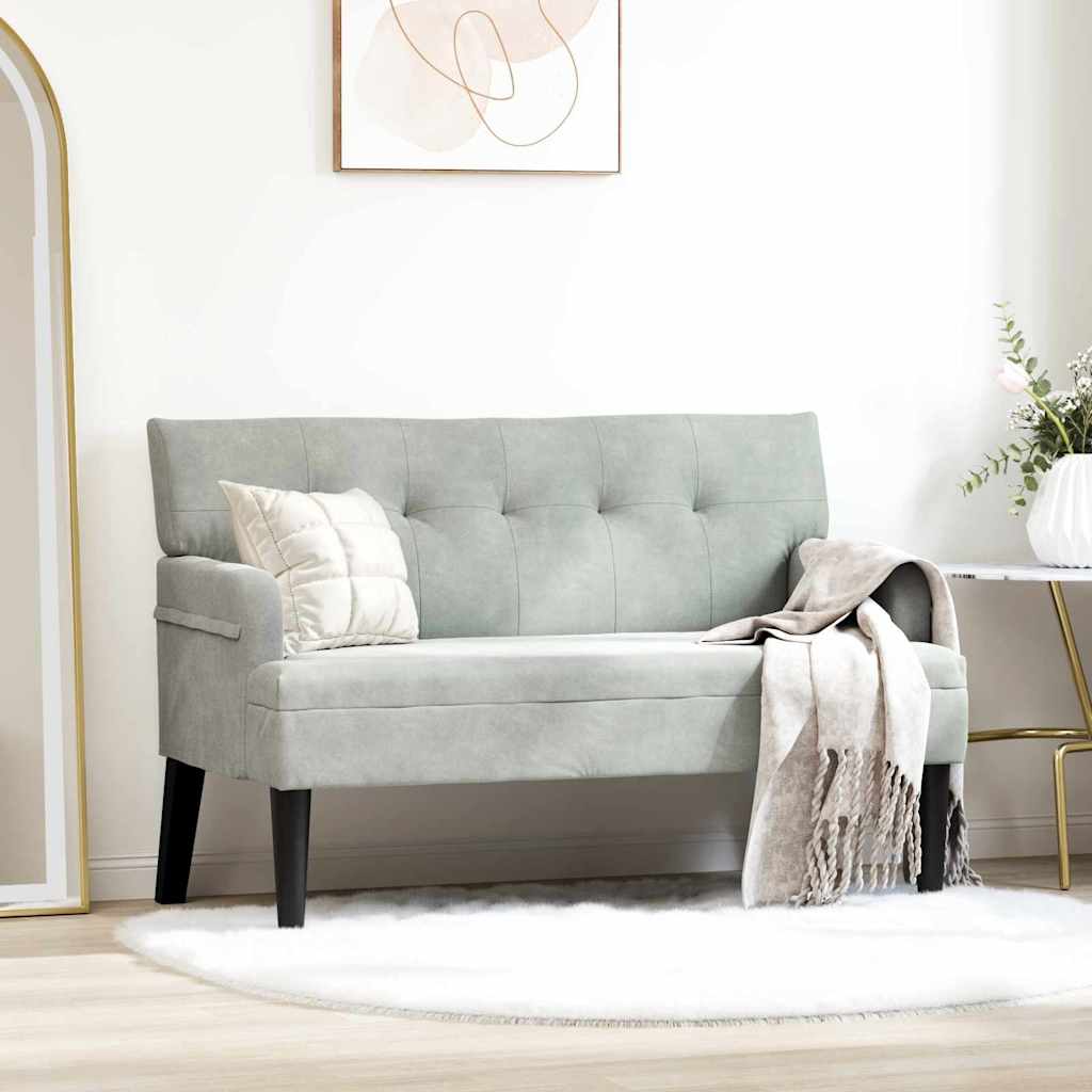 Chesterfield Bench Light Grey 112 x 65.5 x 75 cm Velvet