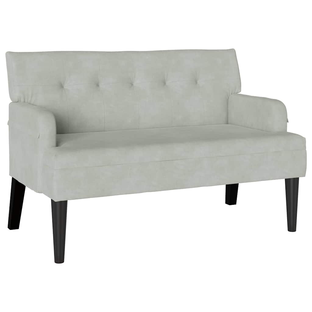 Chesterfield Bench Light Grey 112 x 65.5 x 75 cm Velvet