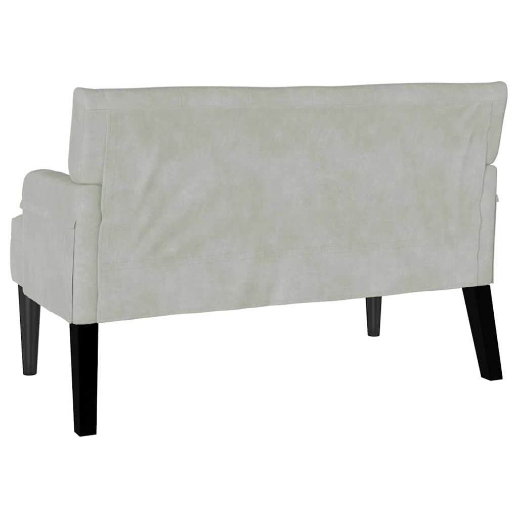 Chesterfield Bench Light Grey 112 x 65.5 x 75 cm Velvet