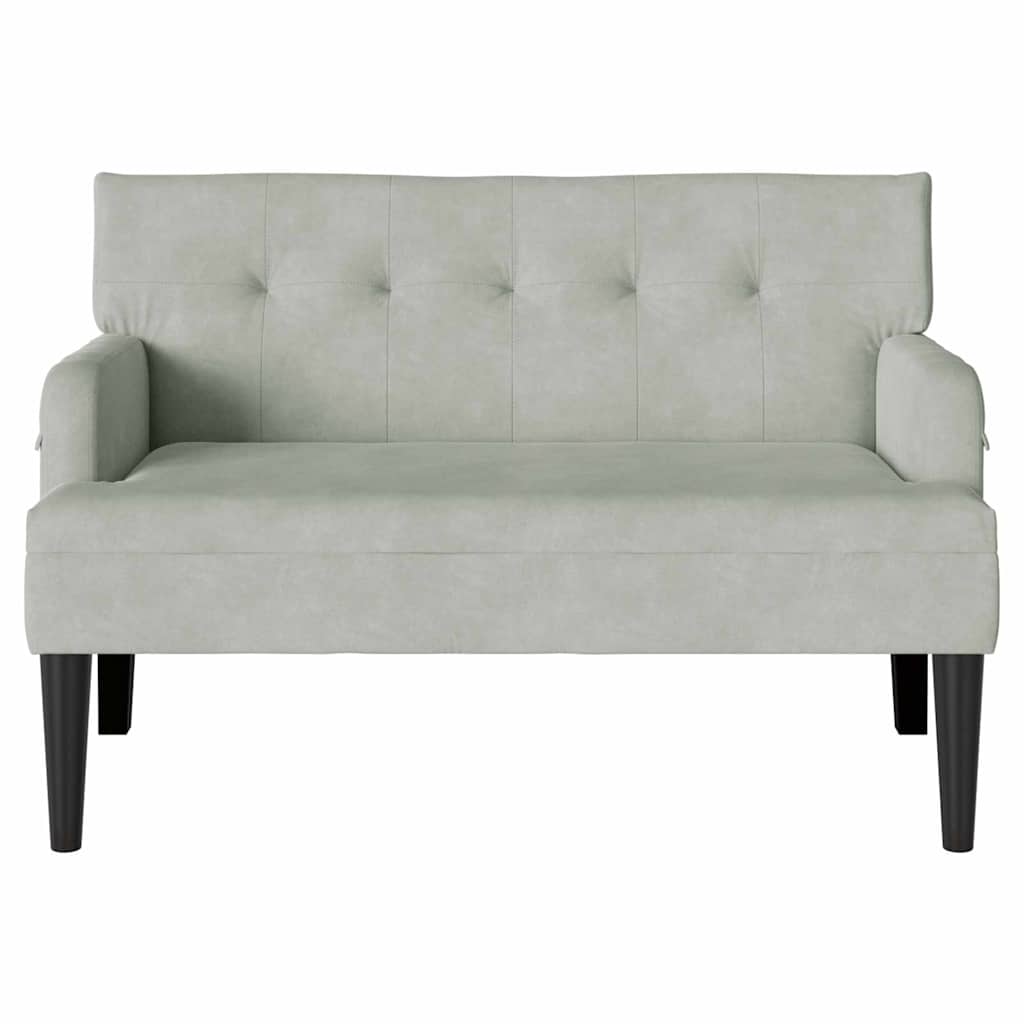 Chesterfield Bench Light Grey 112 x 65.5 x 75 cm Velvet