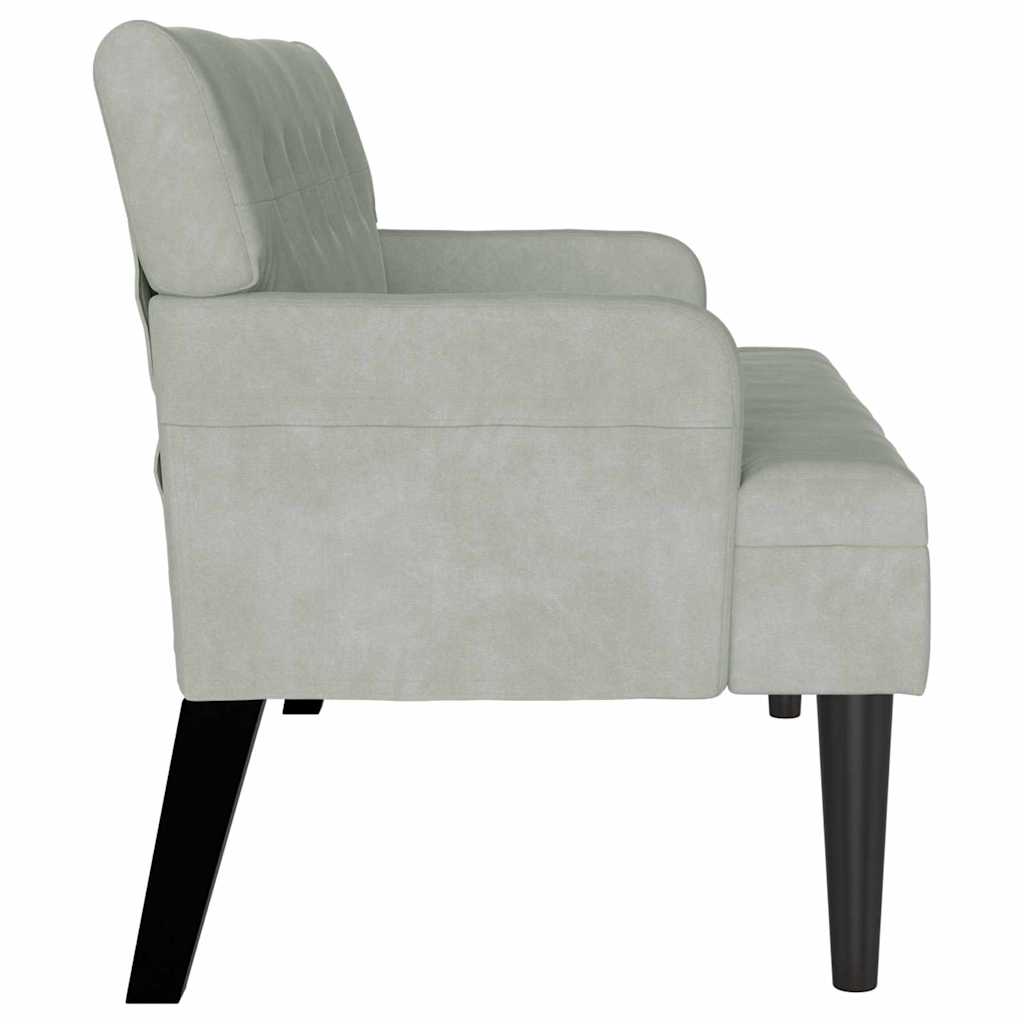 Chesterfield Bench Light Grey 112 x 65.5 x 75 cm Velvet