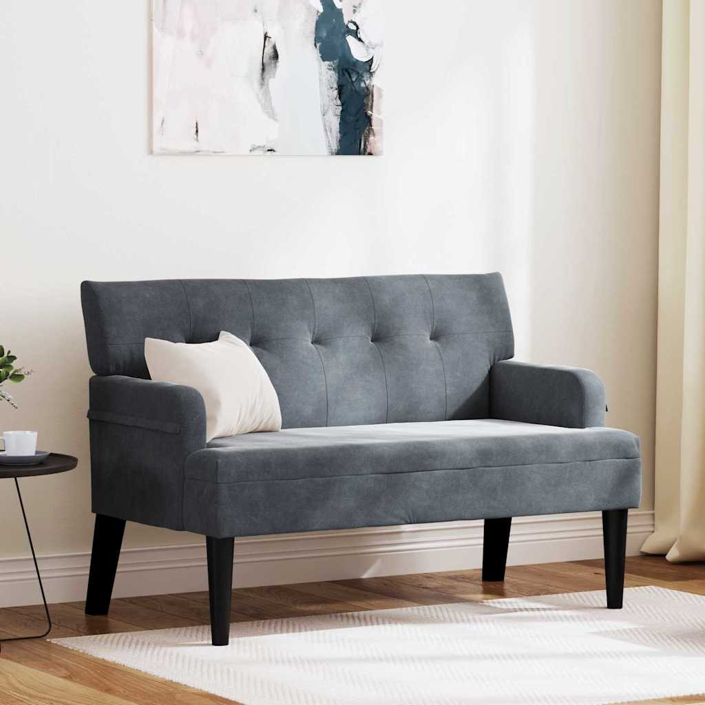 Česterfildo suolas Tamsiai pilka 112 x 65,5 x 75 cm Aksomas