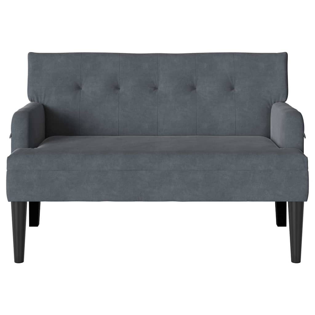 Česterfildo suolas Tamsiai pilka 112 x 65,5 x 75 cm Aksomas