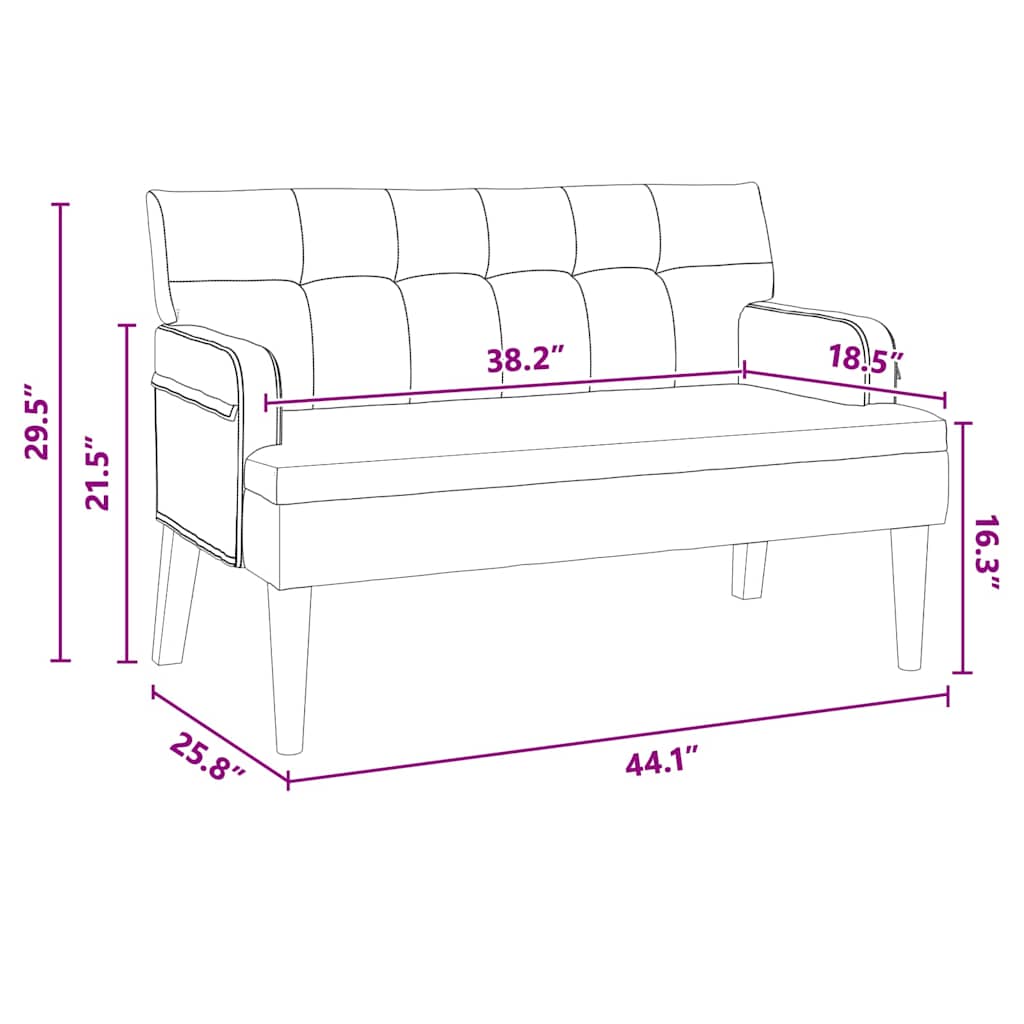 Česterfildo suolas Tamsiai pilka 112 x 65,5 x 75 cm Aksomas