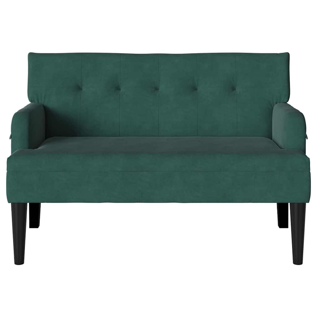 Česterfildo suolas Tamsiai žalia 112 x 65.5 x 75 cm Aksomas