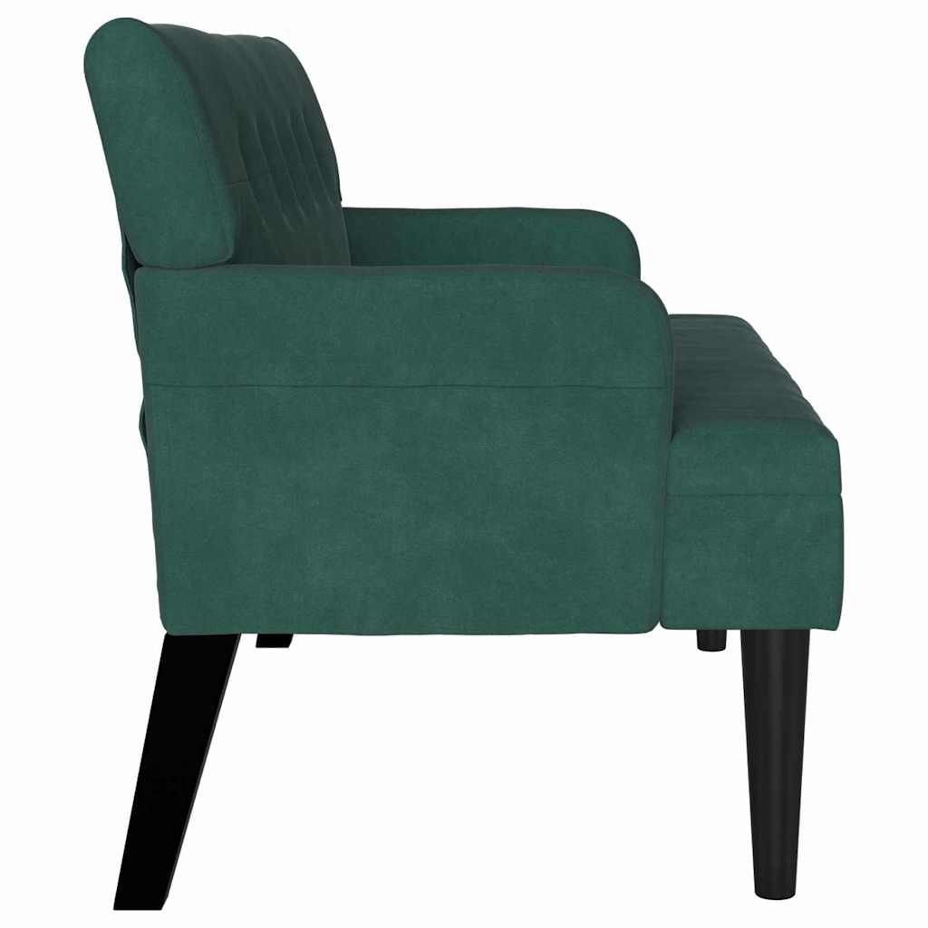 Česterfildo suolas Tamsiai žalia 112 x 65.5 x 75 cm Aksomas