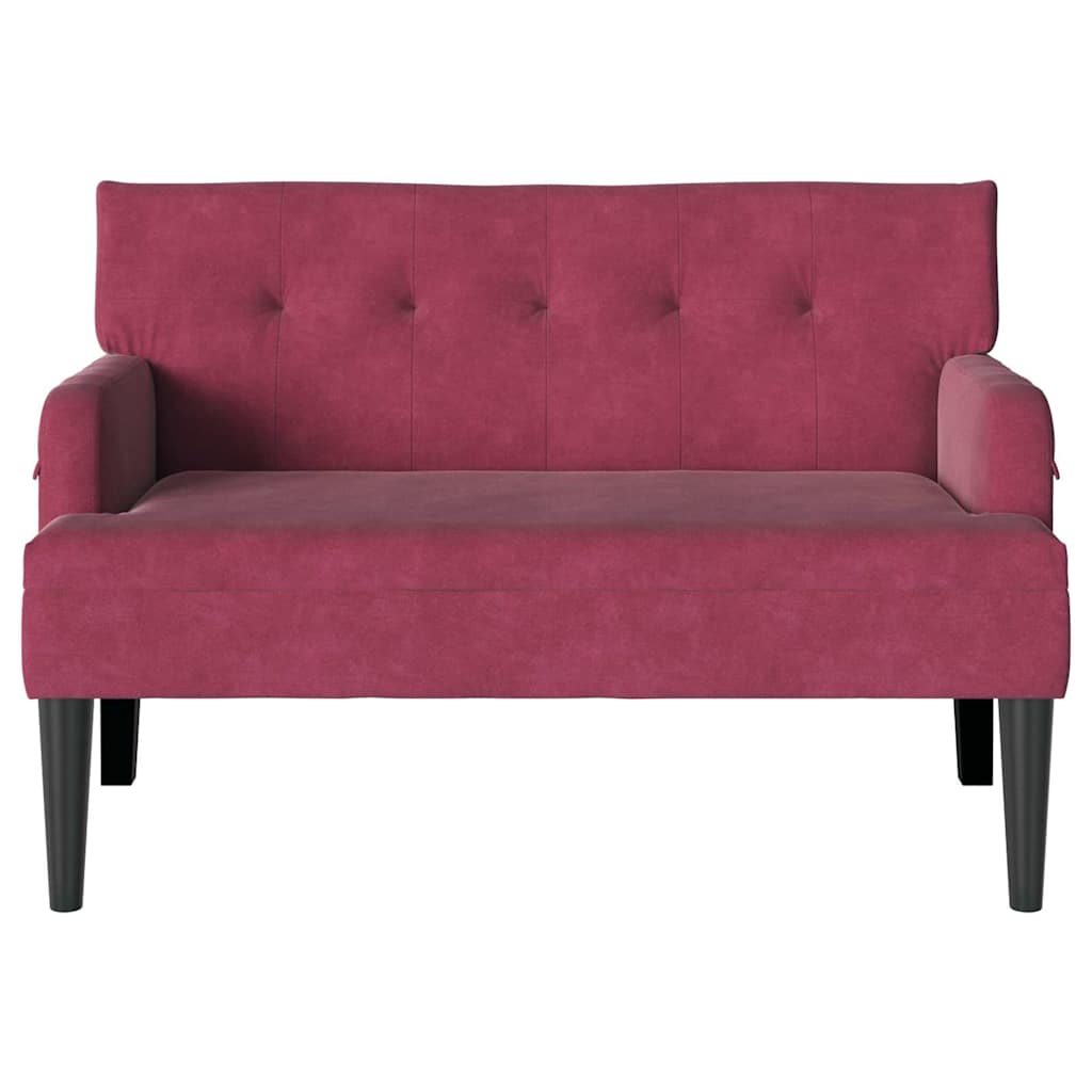 Česterfildo suolas Vyno raudona 112 x 65,5 x 75 cm Aksomas