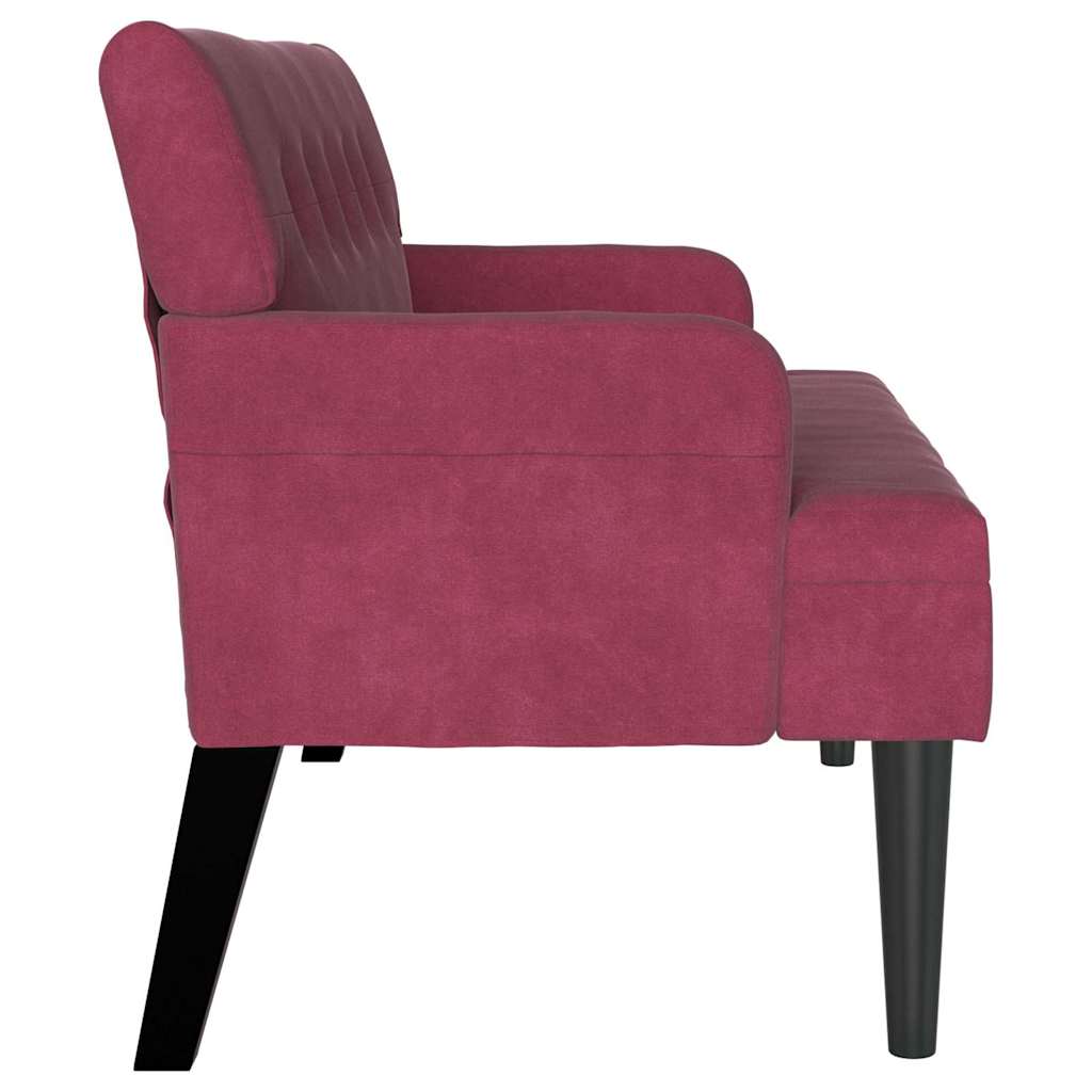 Česterfildo suolas Vyno raudona 112 x 65,5 x 75 cm Aksomas