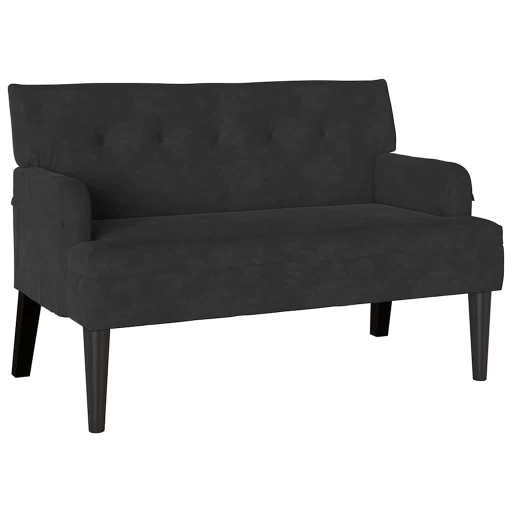 Česterfildo suolas Juoda 112 x 65.5 x 75 cm Aksomas