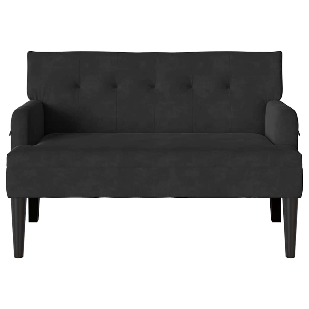 Česterfildo suolas Juoda 112 x 65.5 x 75 cm Aksomas