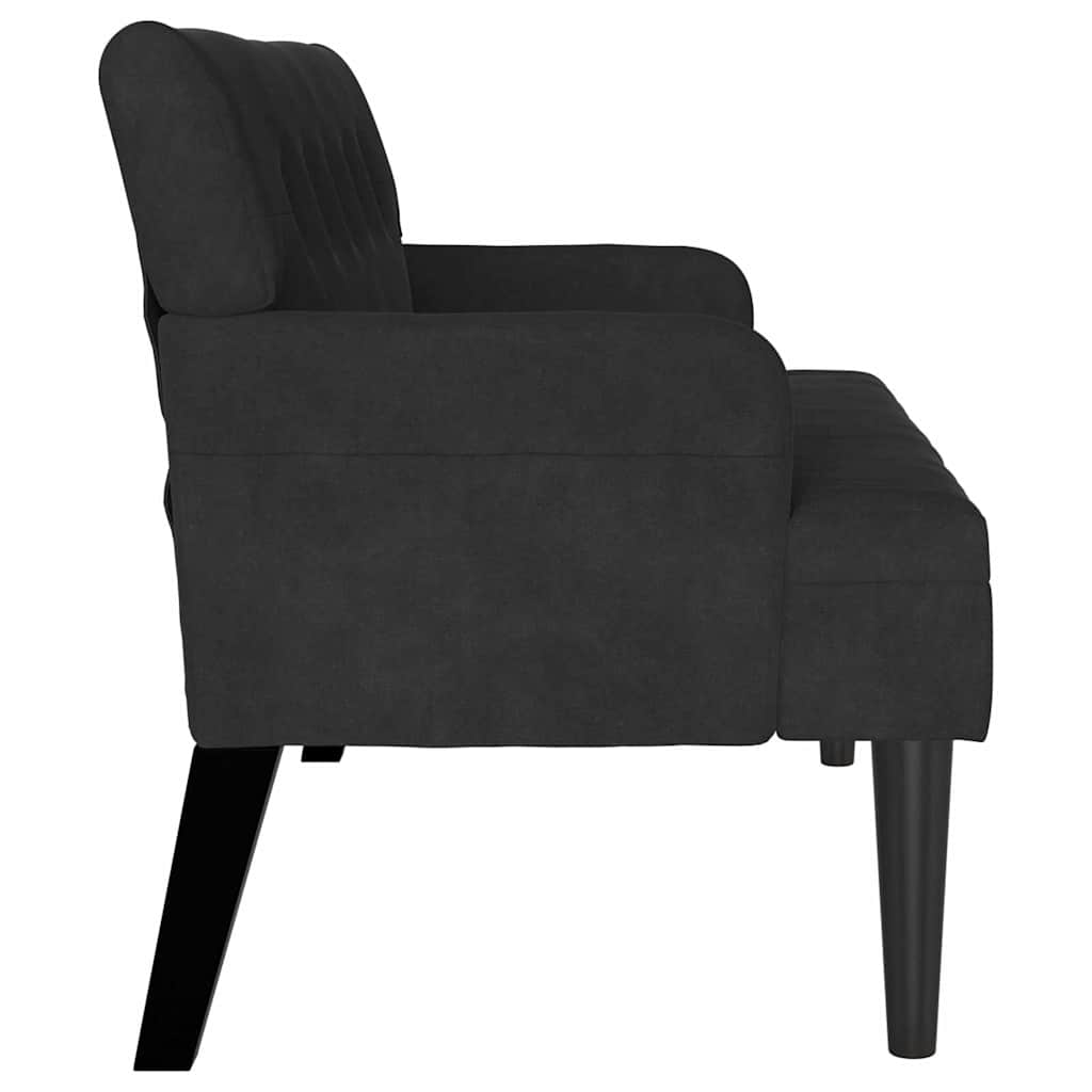 Česterfildo suolas Juoda 112 x 65.5 x 75 cm Aksomas