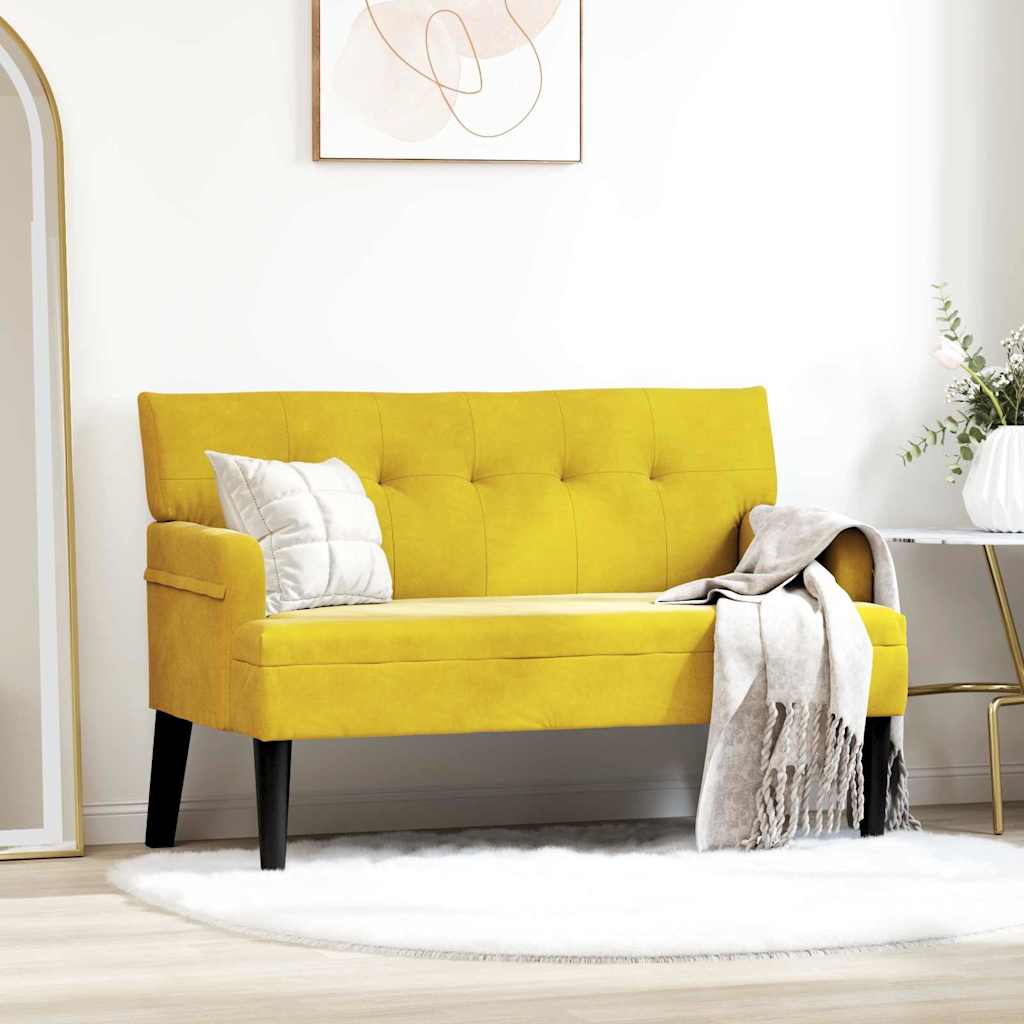 Česterfildo suolas Geltona 112 x 65.5 x 75 cm Aksomas