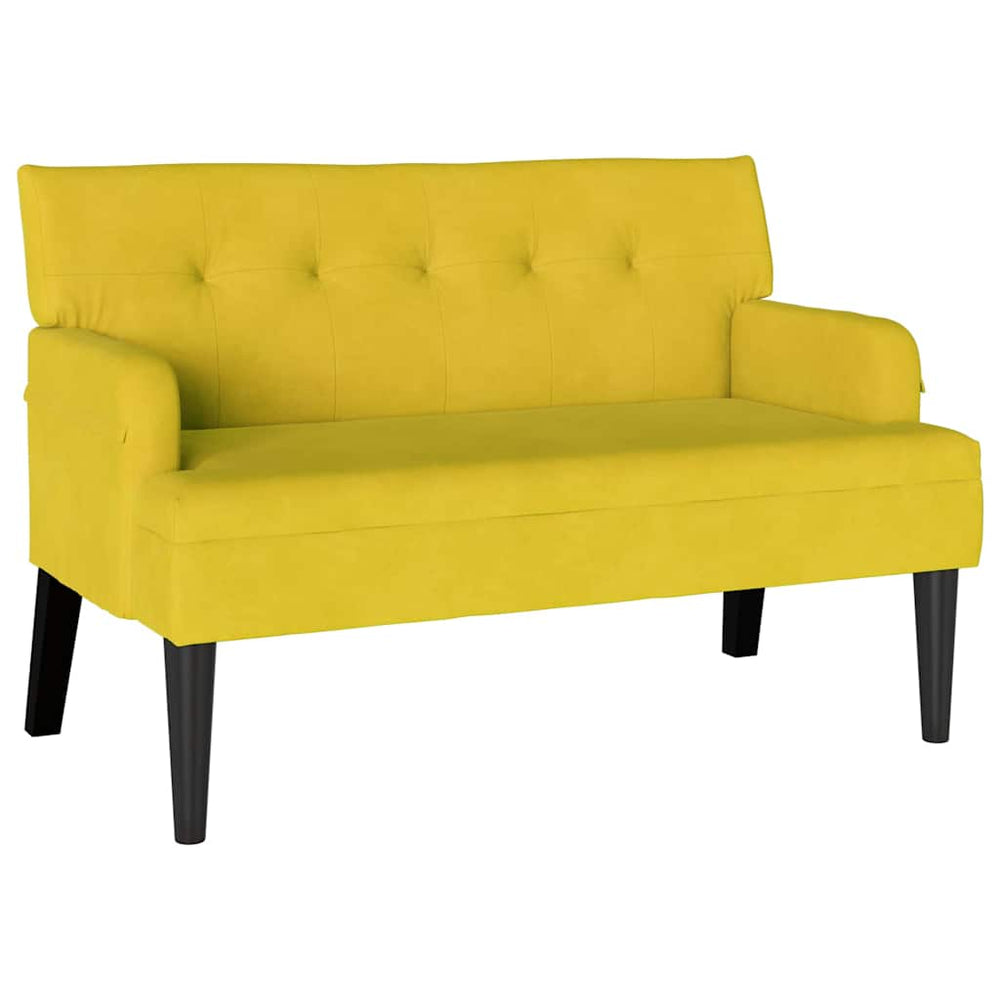 Česterfildo suolas Geltona 112 x 65.5 x 75 cm Aksomas