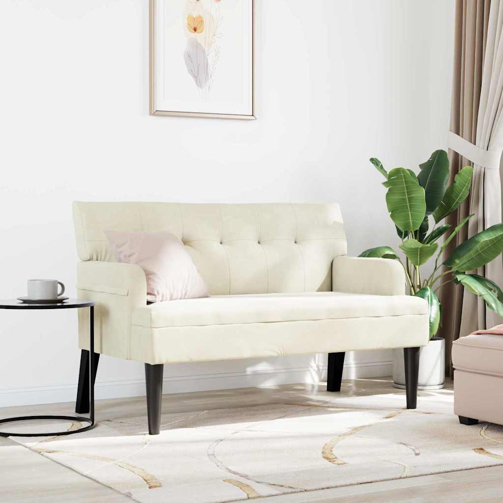 Chesterfield Bench Cream 112 x 65.5 x 75 cm Velvet