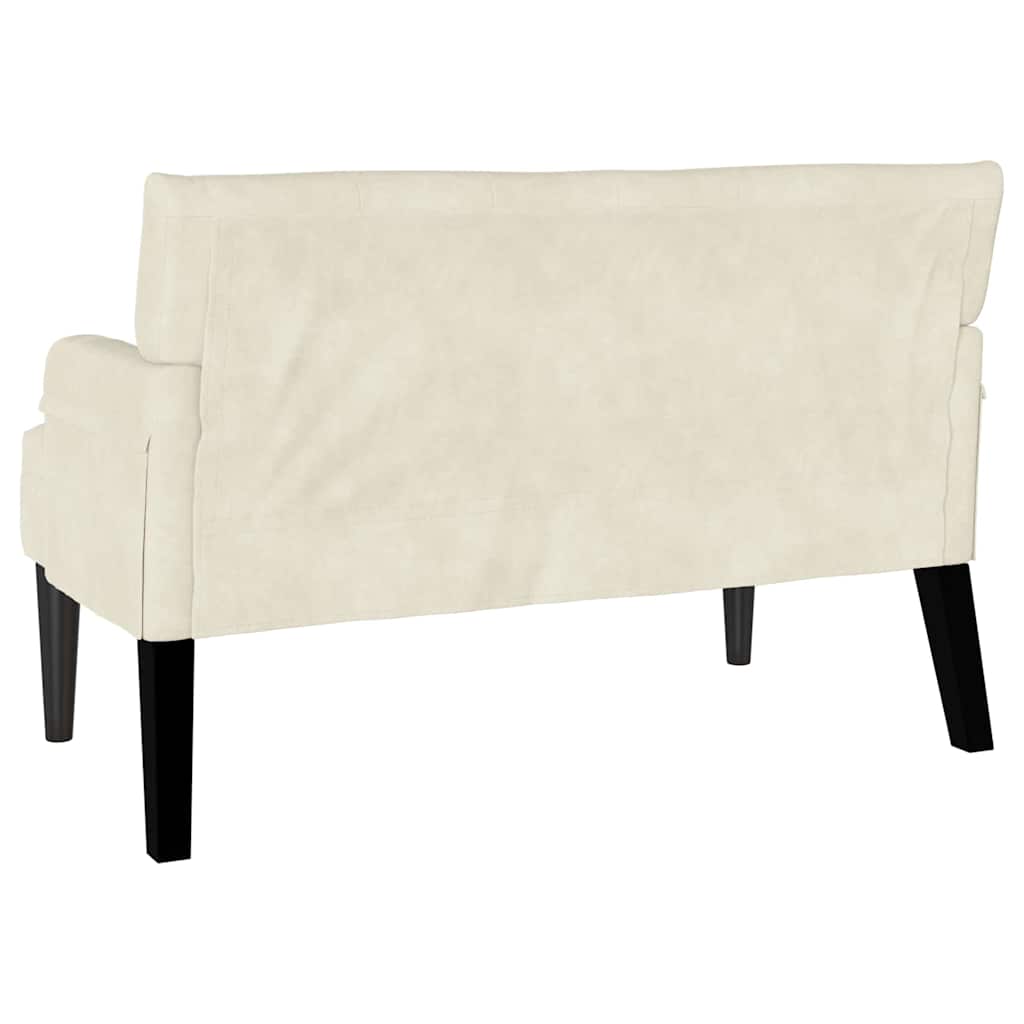 Chesterfield Bench Cream 112 x 65.5 x 75 cm Velvet