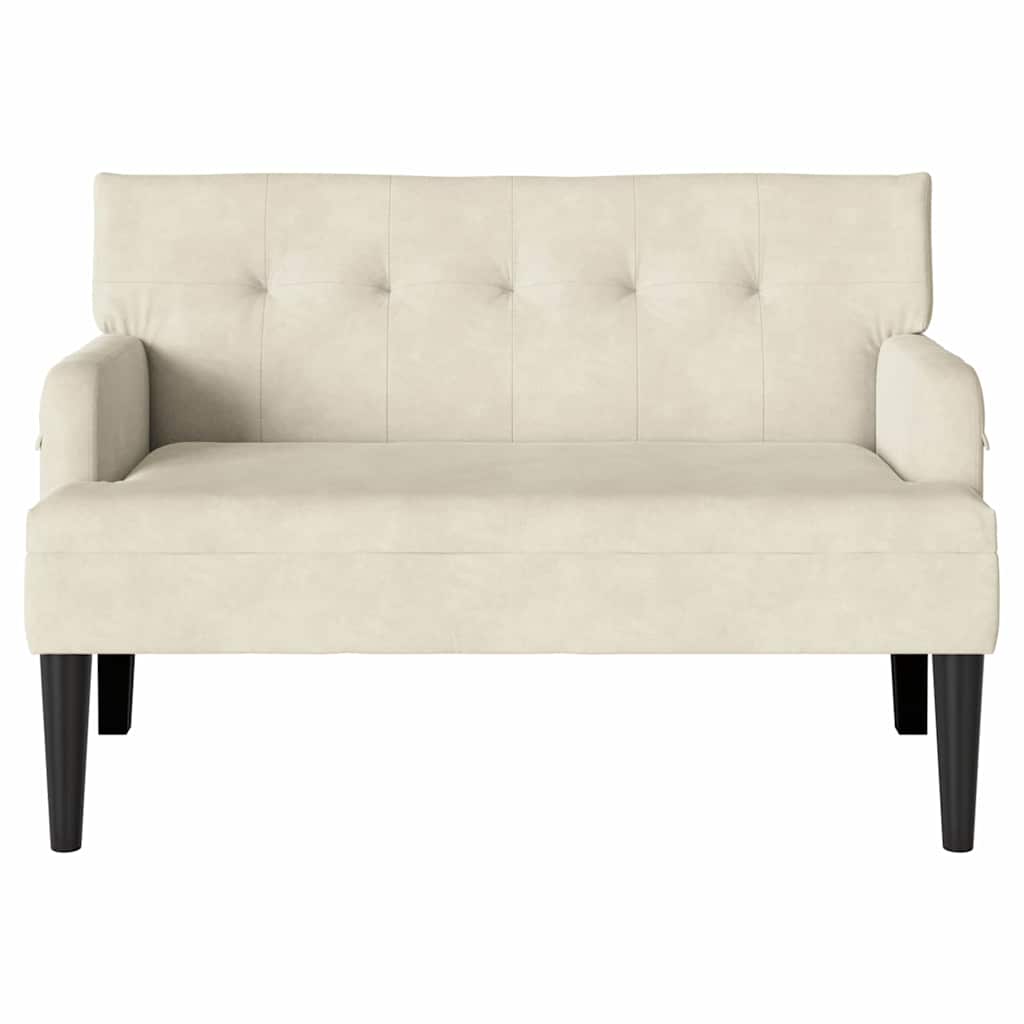 Chesterfield Bench Cream 112 x 65.5 x 75 cm Velvet